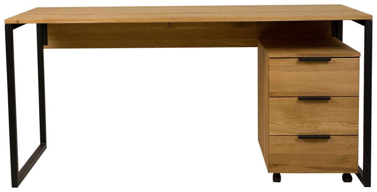 Schreibtisch Albero Naturfarben/Schwarz - Schwarz/Naturfarben, Modern, Holz/Metall (160/75/70cm) - Mömax