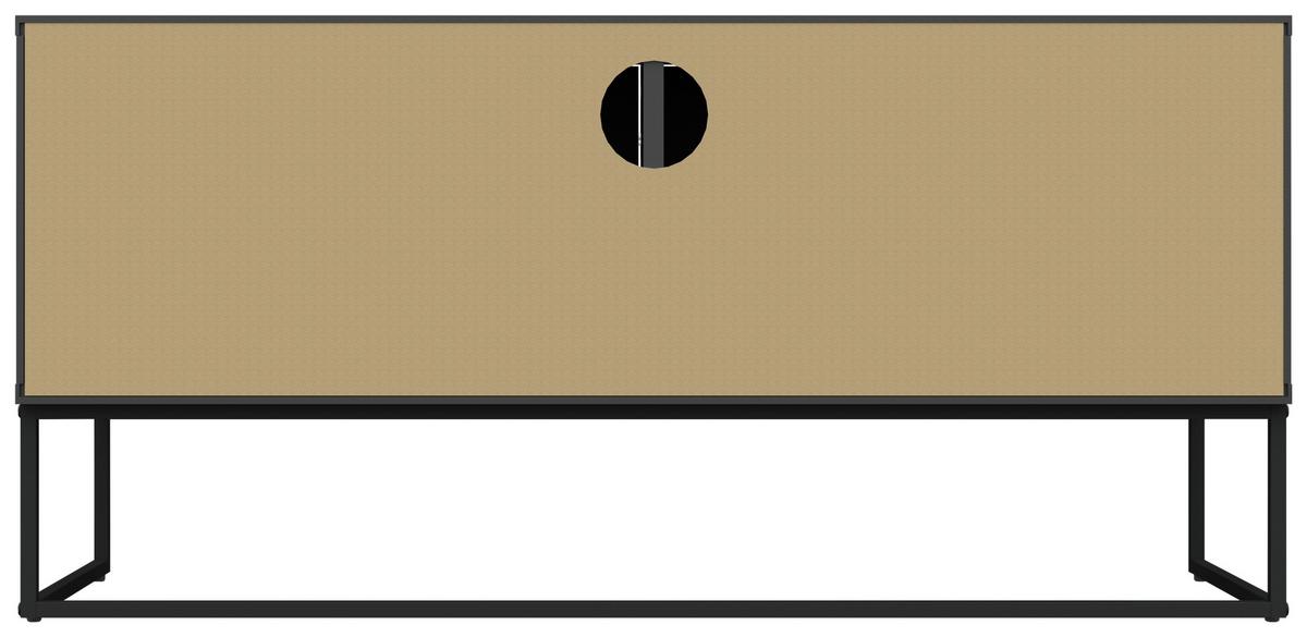 KOMODA NISKA LIPP - czarny, Design, materiał drewnopochodny/metal (118/57/43cm)