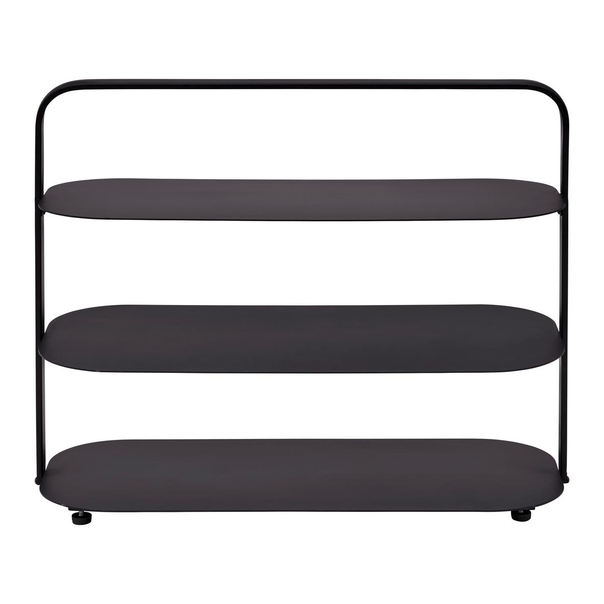Regal Levit in Schwarz - Schwarz, MODERN, Kunststoff/Metall (80/65/35cm) - Premium Living