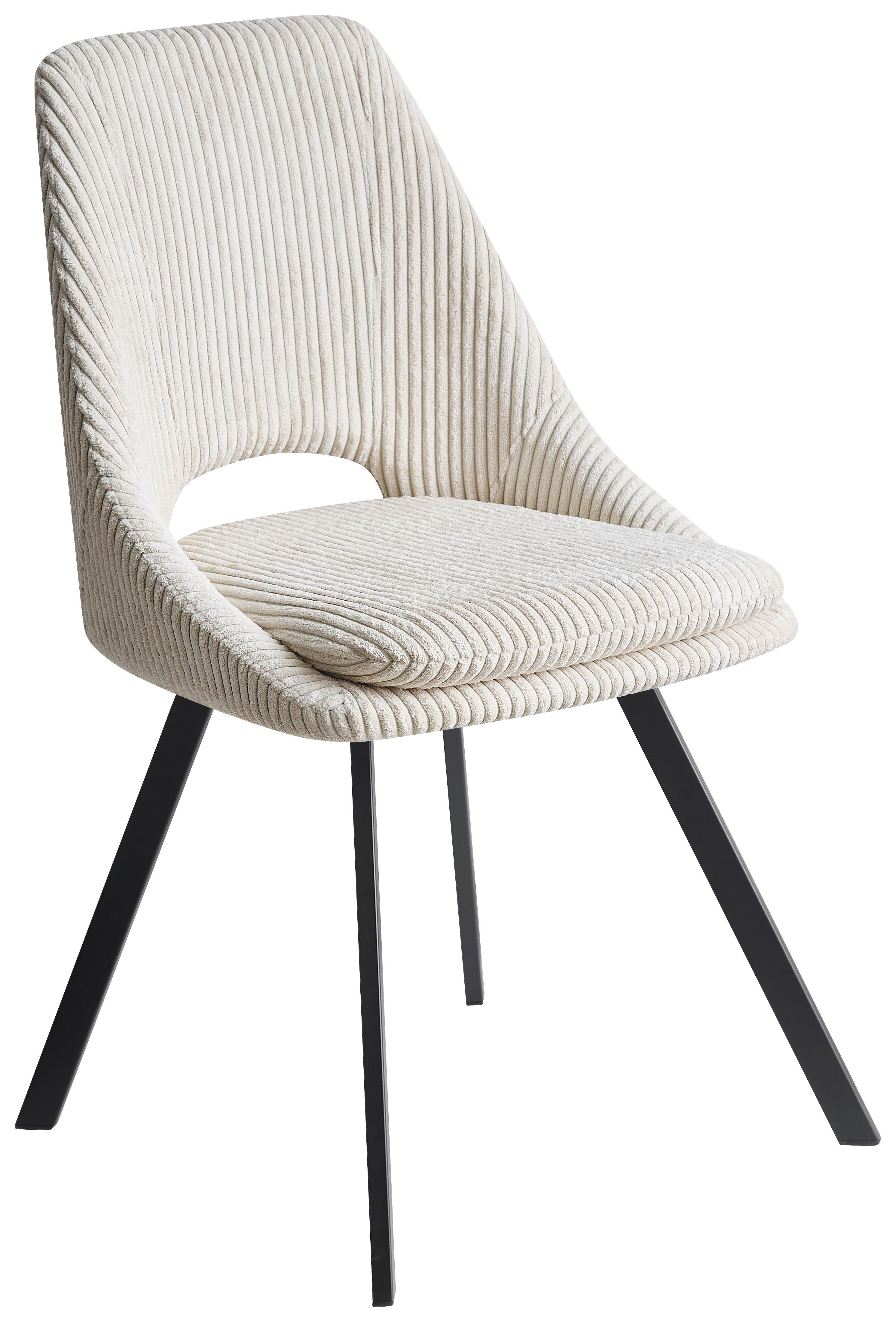 KRZESŁO FLAVIO  -EXKLUSIV- - beżowy/czarny, Design, metal/tkanina (48/85/56cm) - Carryhome