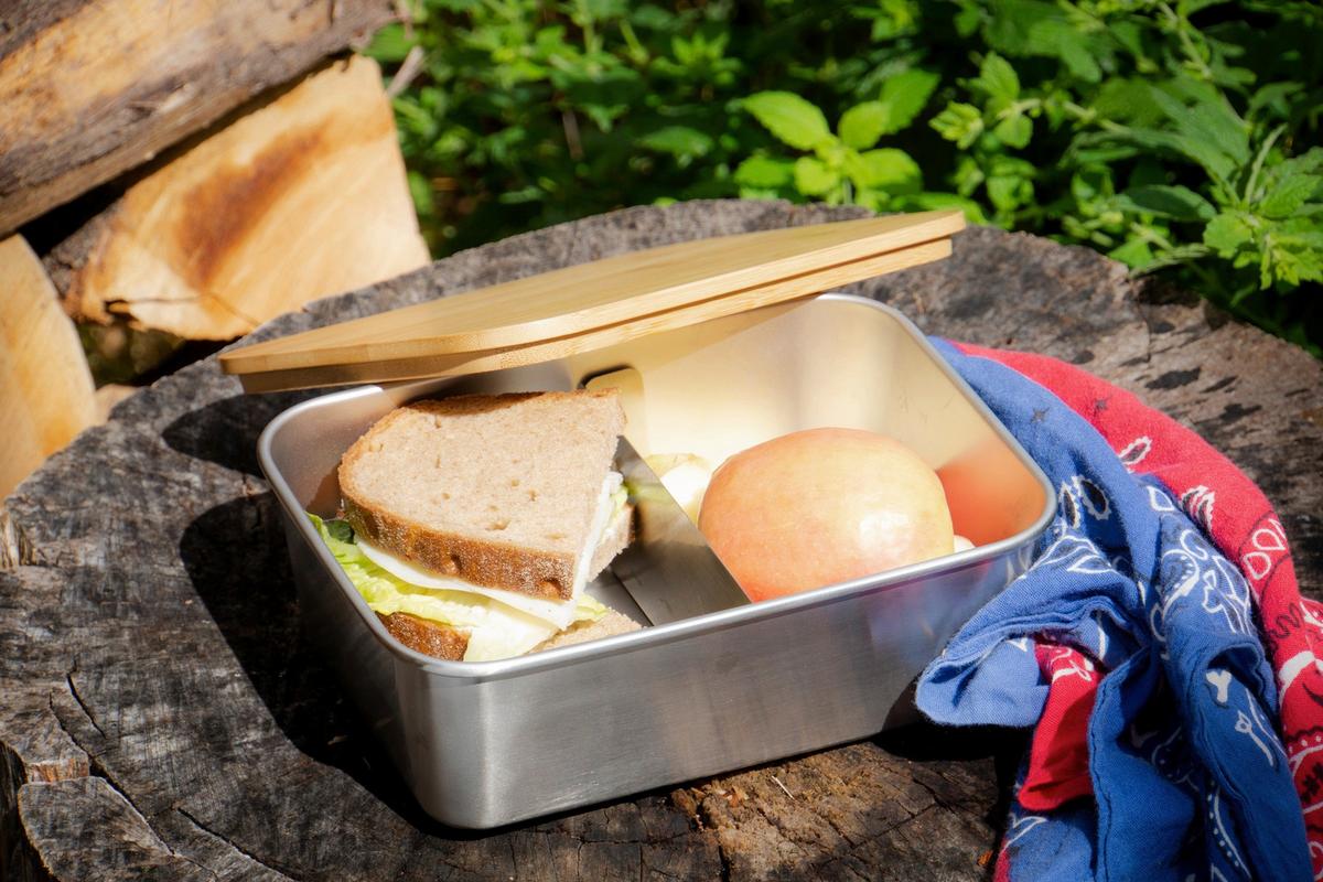 Lunchbox Ew-Lb-1720 - ezüstszínű, Basics, fa/fém (20/15/7,5cm) - Echtwerk