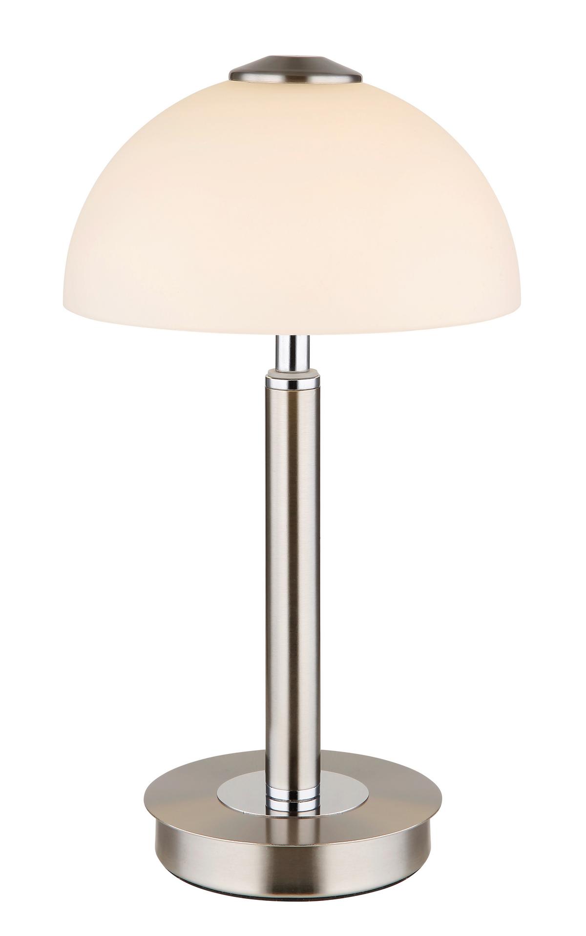 LED-TISCHLEUCHTE 21953N ULDIN - Chromfarben/Weiss, Basics, Glas/Kunststoff (25/45cm) - Globo