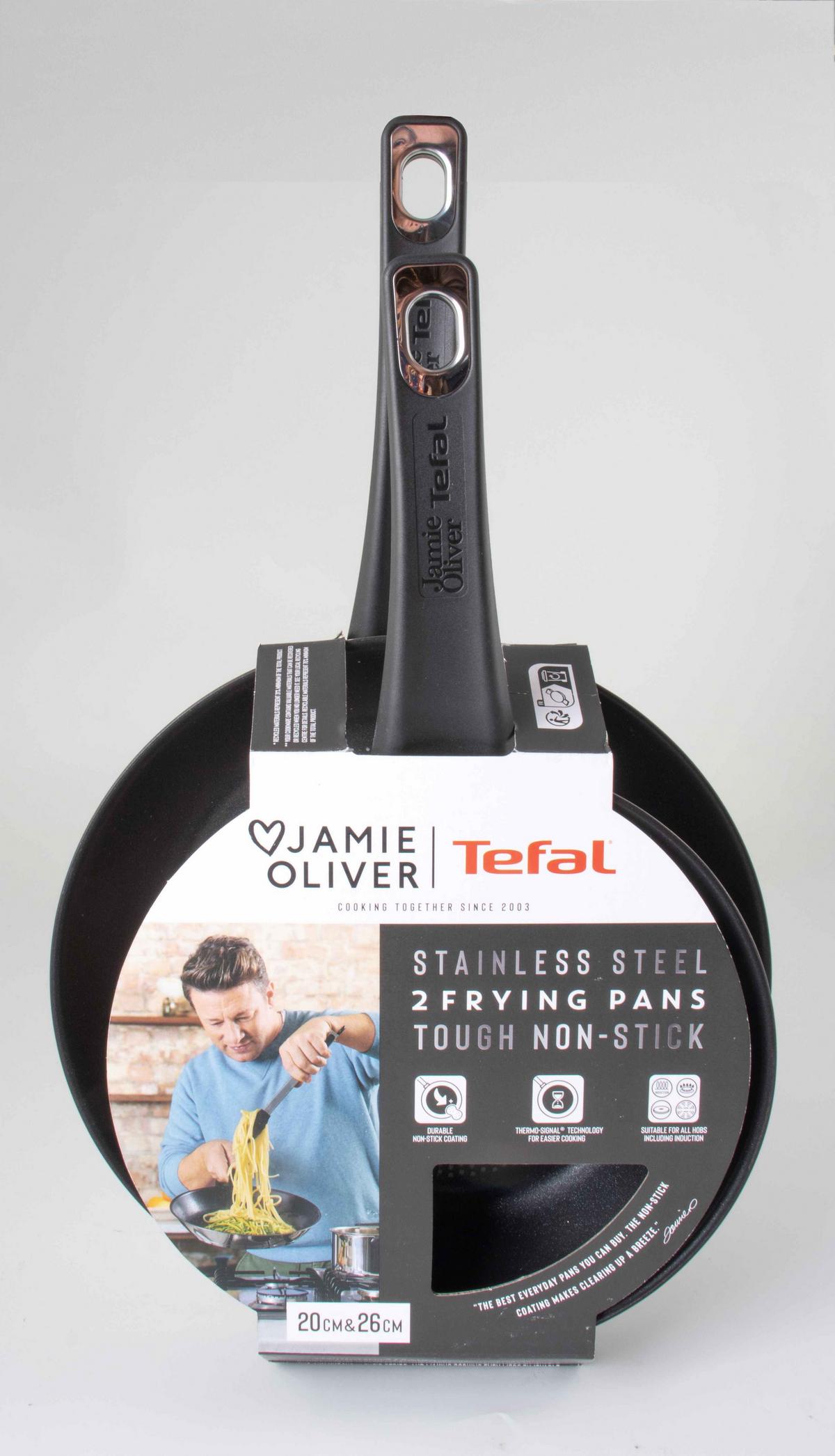 Pfannenset Tefal Jamie Oliver Schwarz 2-teilig - Schwarz, KONVENTIONELL, Metall (45,8/27,8/12,3cm) - Tefal