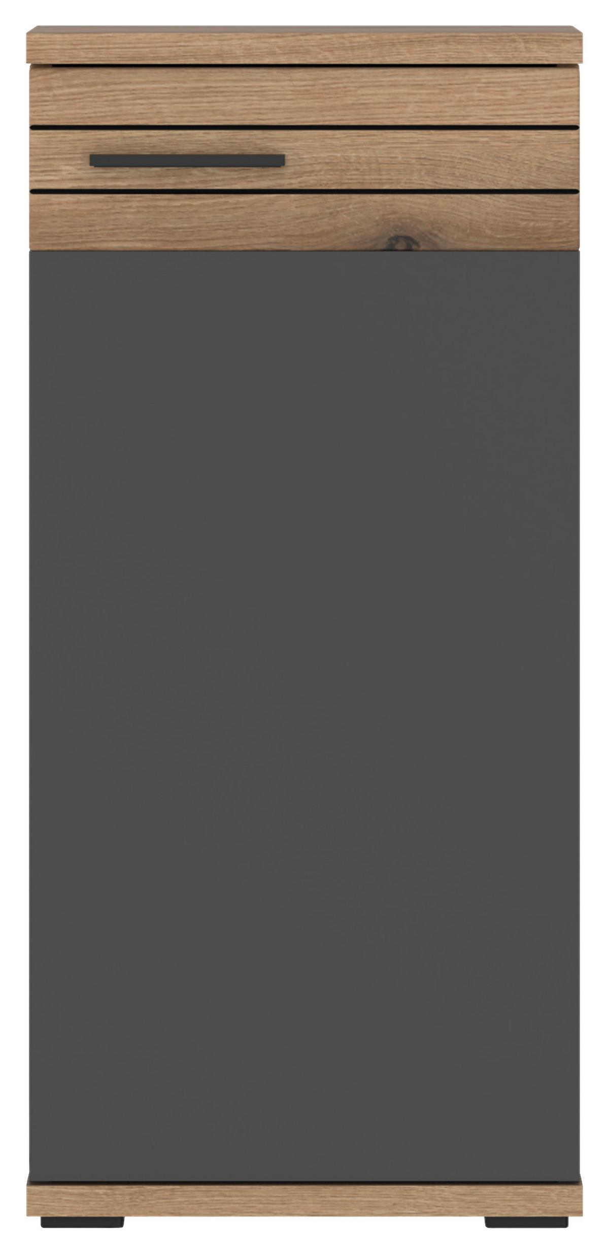 Spodnja Omarica Cotia Cotls 4 - črna/barve hrasta, Moderno, kovina/umetna masa (40/86/30cm) - James Wood