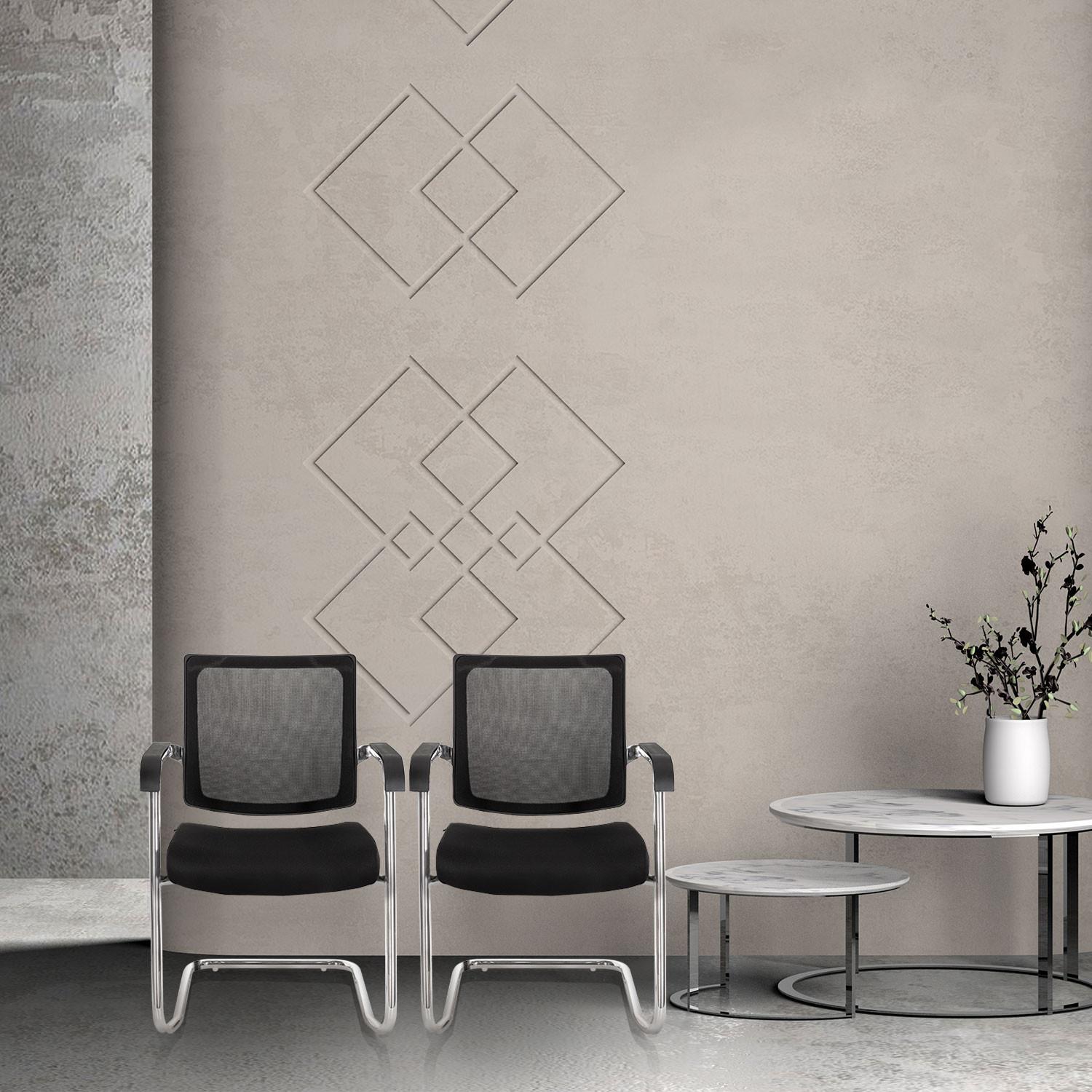 Konferenčni Stol Levia V, Črna - črna, Moderno, kovina/tekstil (48/90/58cm) - MID.YOU