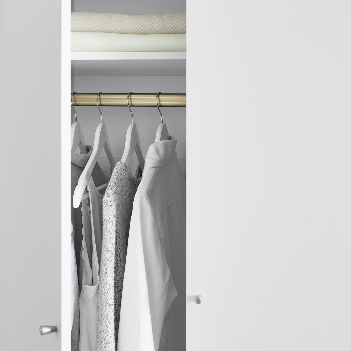 Drehtürenschrank Milo Weiß ca. 80x205x55 cm - Silberfarben/Weiß, MODERN, Holz/Metall (80/205/55cm) - Bessagi Home