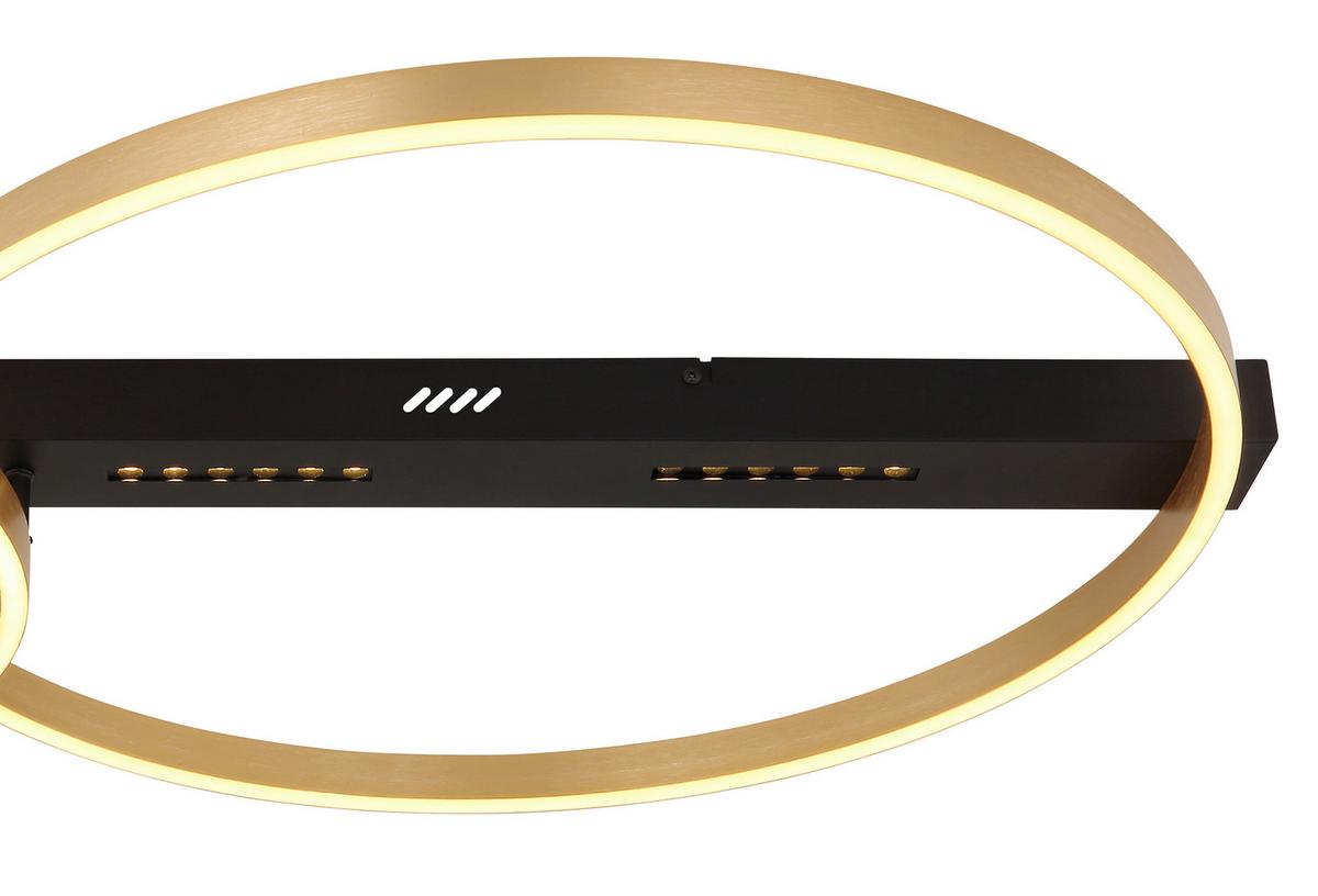 Stropna Led-svetilka Luffy, S Sijalko - zlate barve/črna, Design, kovina/umetna masa (93/58,5/10,2cm)