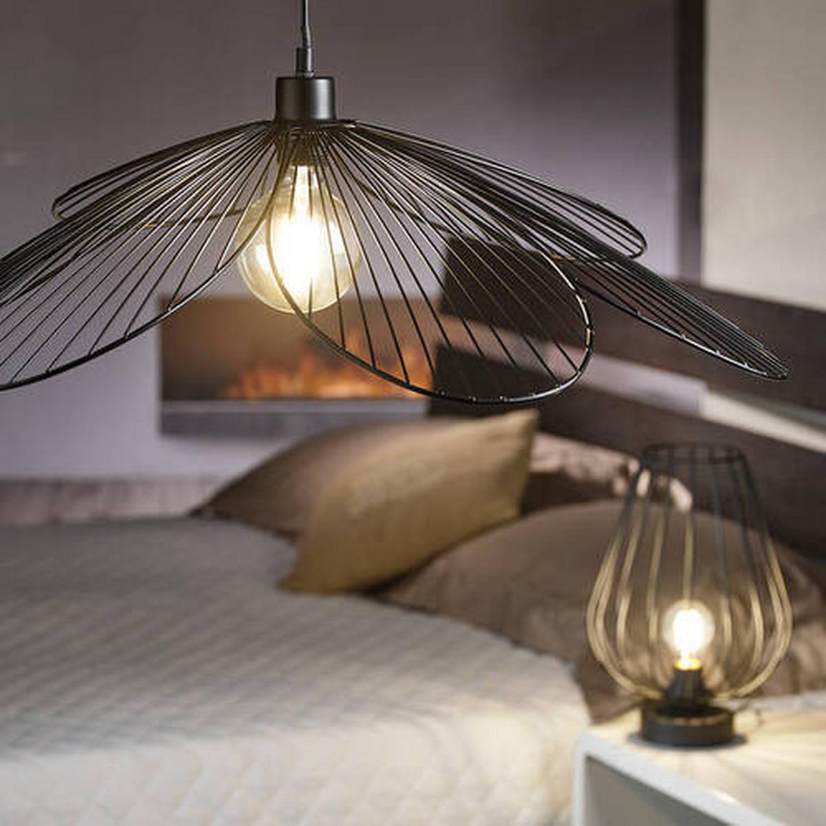 Hängeleuchte Fiore Schwarz max. 22 Watt - Schwarz, Design, Metall (83/107cm)