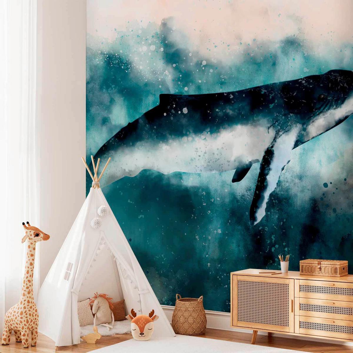 Fototapeta Underwater Life, 200x140cm - turkizna/črna, Trendi, tekstil (200/140cm) - artgeist