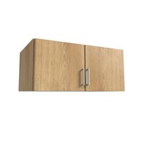 Szekrényrátét Click - tölgyfa színű/alumíniumszínű, Modern, műanyag/faalapú anyag (91/40/58cm)