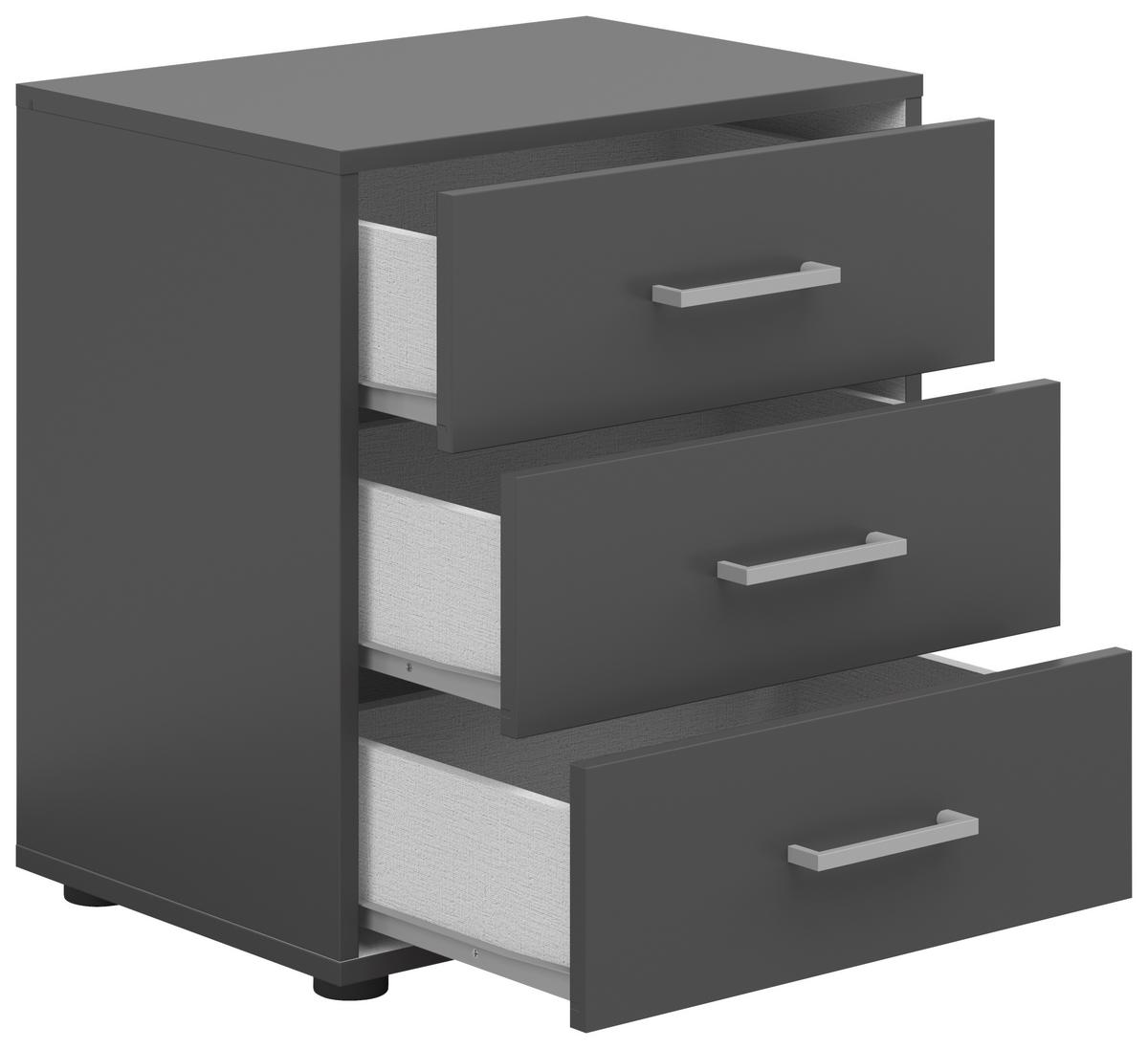 Noptieră SMART 3 - alb/antracit, Konventionell, material pe bază de lemn (50/54/35cm)