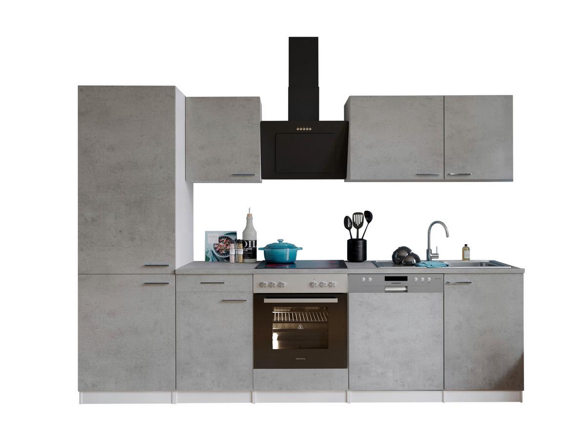 Kuhinjski Blok Z Aparati Malia, 280cm - barve nerjavečega jekla/siva, Basics, kovina/leseni material (280cm) - Respekta