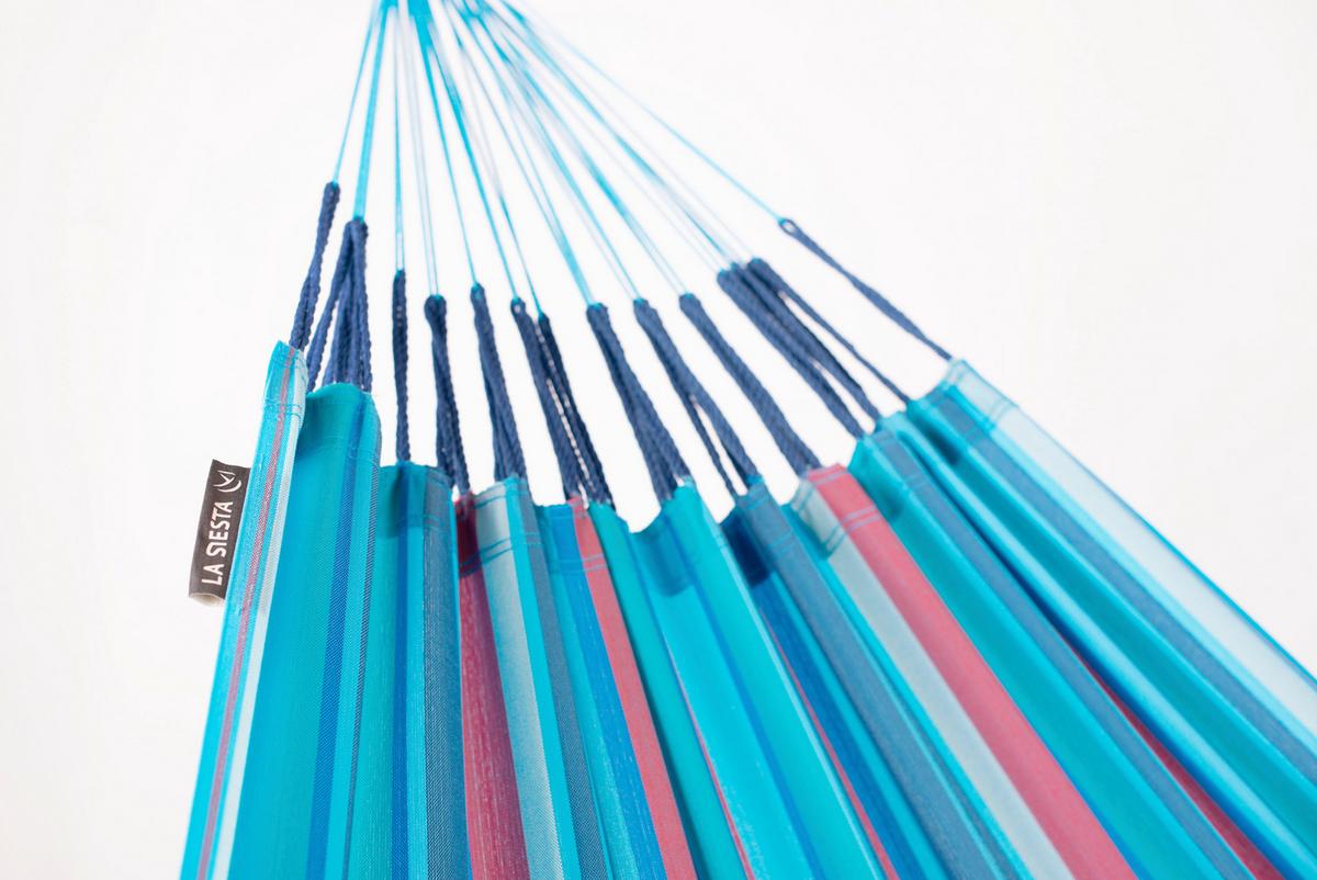Hängematte Kingsize Hammock Outdoor Blau/Rot - Blau/Kirschrot, KONVENTIONELL, Textil (180/400cm) - La Siesta