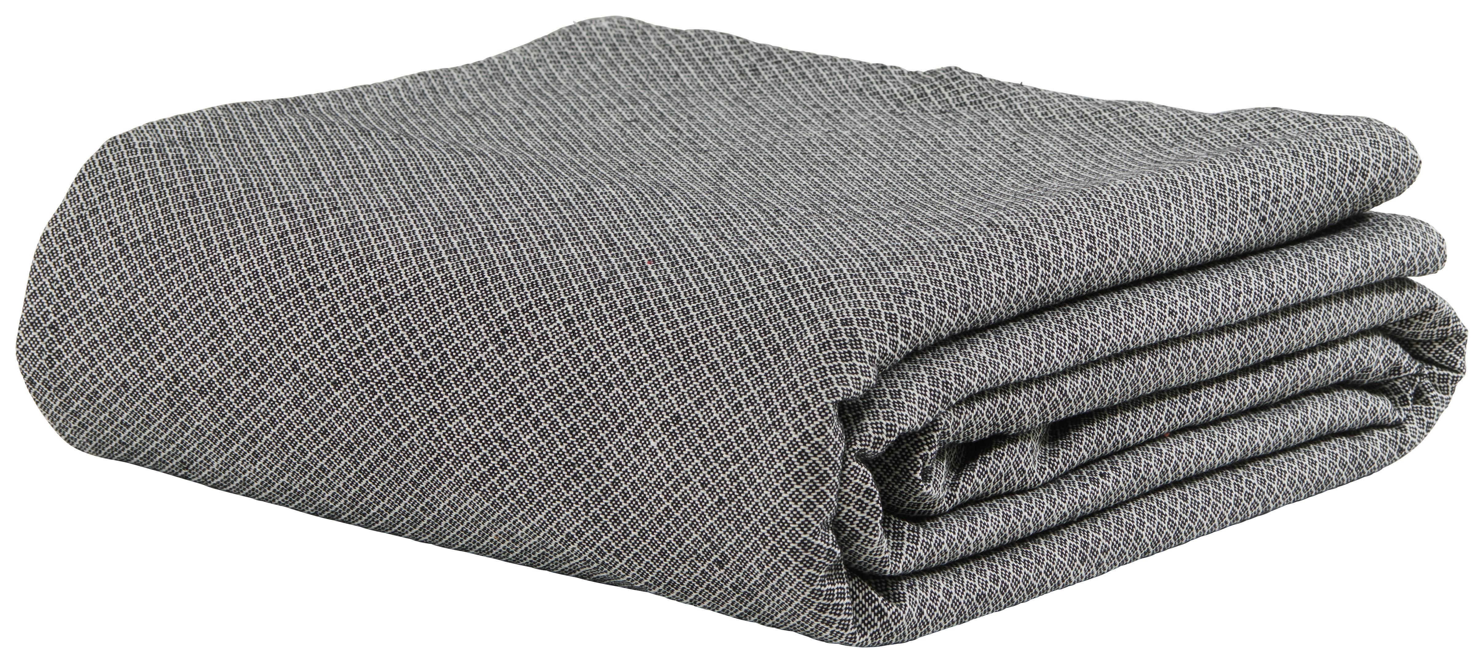 Ágytakaró Dobby Uni - fekete/fehér, textil (140/210cm) - Premium Living