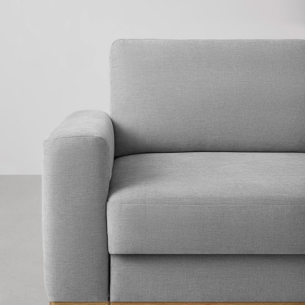 Wohnlandschaft Romeo Grau mit Bettfunktion - Schwarz/Grau, KONVENTIONELL, Holz/Textil (234/87/167cm) - Zandiara