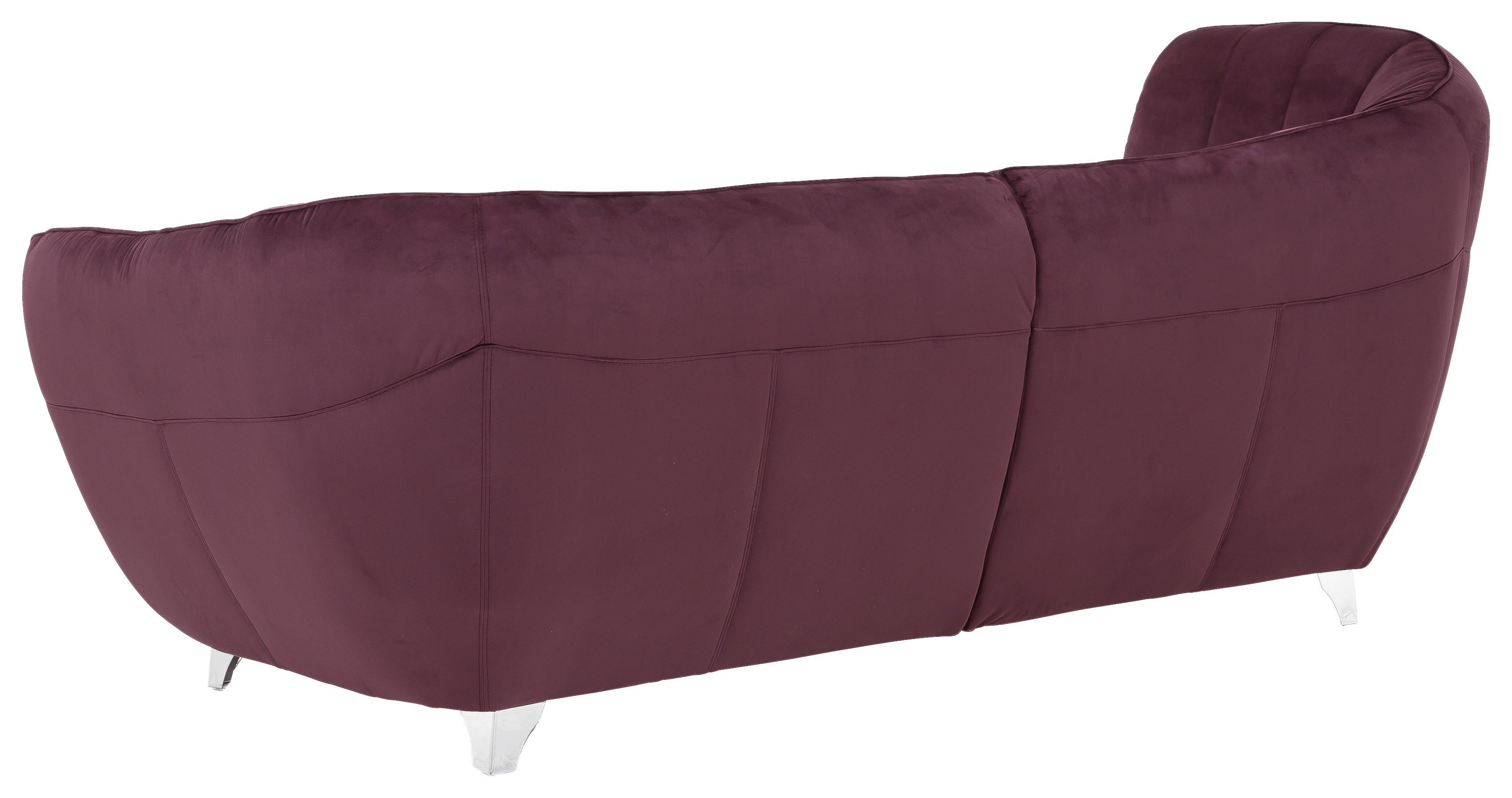 SOFA RETRO NEU - chromowy/fioletowy, Trend, metal/tkanina (256/98/115cm)