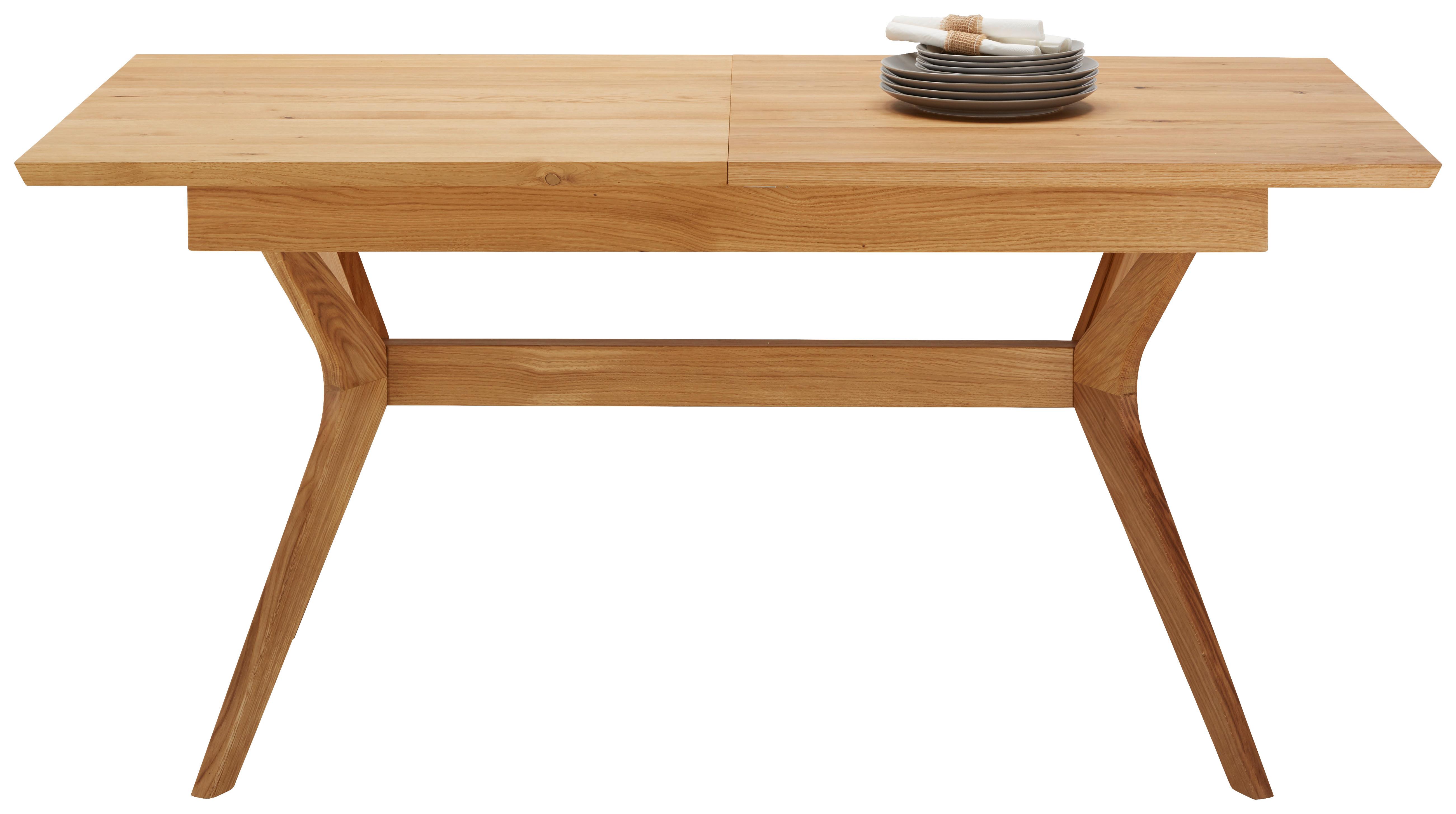Ausziehtisch aus Eiche Massiv - Eichefarben, LIFESTYLE, Holz (160-210/90/76cm) - Zandiara