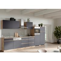 Küchenzeile Turin ohne Geräte ca. 360 cm Grau/Wotan Eiche - Eiche Wotan/Grau, Design, Holzwerkstoff (360cm) - Held