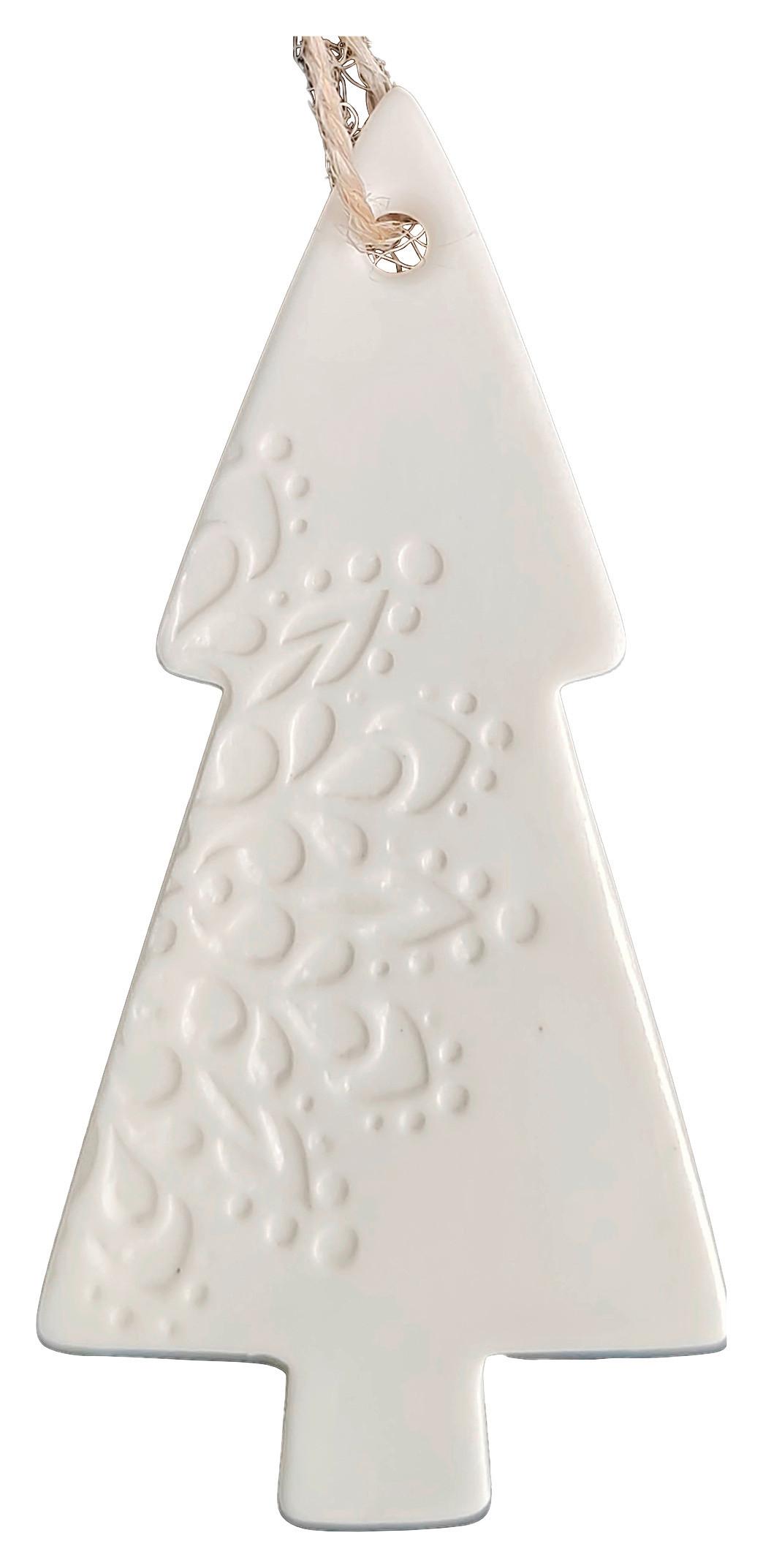 Függődísz Frieda - fehér, Konventionell, textil/kerámia (5/10/0,5cm) - Modern Living
