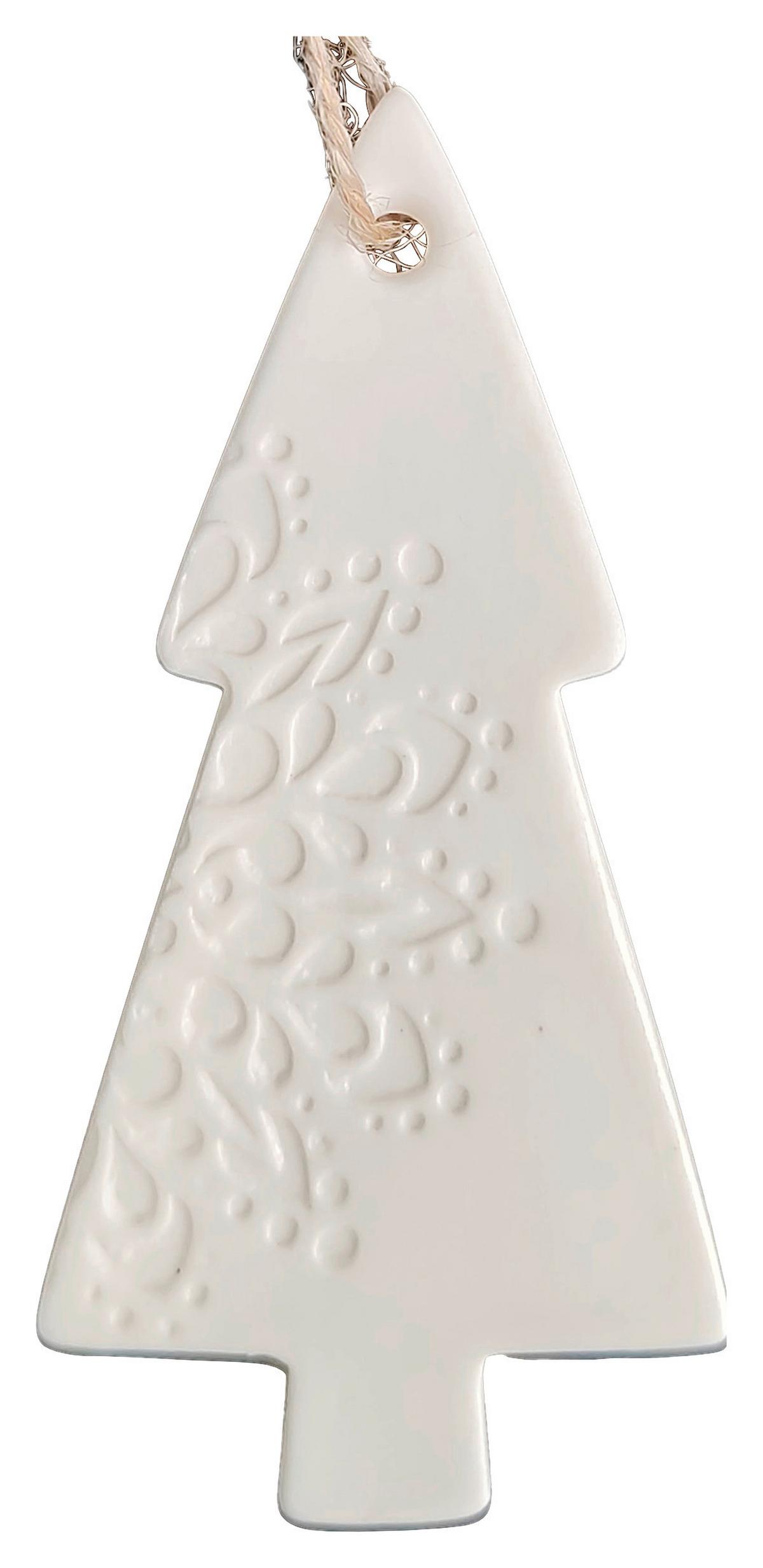 Függődísz Frieda - fehér, Konventionell, textil/kerámia (5/10/0,5cm) - Modern Living
