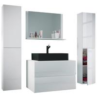 BADEZIMMER LENDAS BL XL - Weiss/Schwarz, Modern, Glas/Keramik (147cm) - MID.YOU