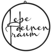 Dekoschild Gerla II in Schwarz - Schwarz, Basics, Metall (38cm) - Modern Living