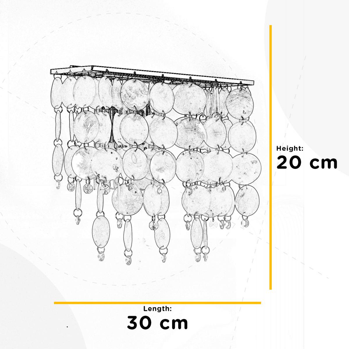Falilámpa 4766/ap - krómszínű/gyöngyház, Basics, fém (30/30/20cm)