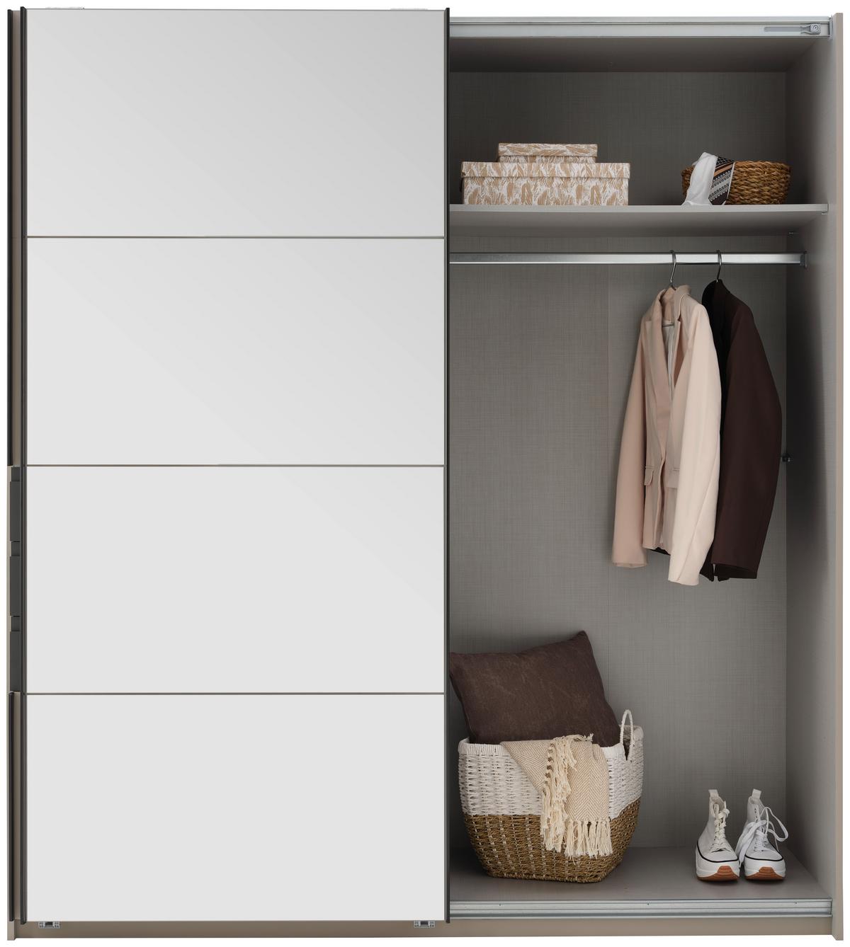 DULAP USI CULISANTE OSNABRÜCK - sahara/grafit, Trend, sticlă/material pe bază de lemn (180/198/65cm)