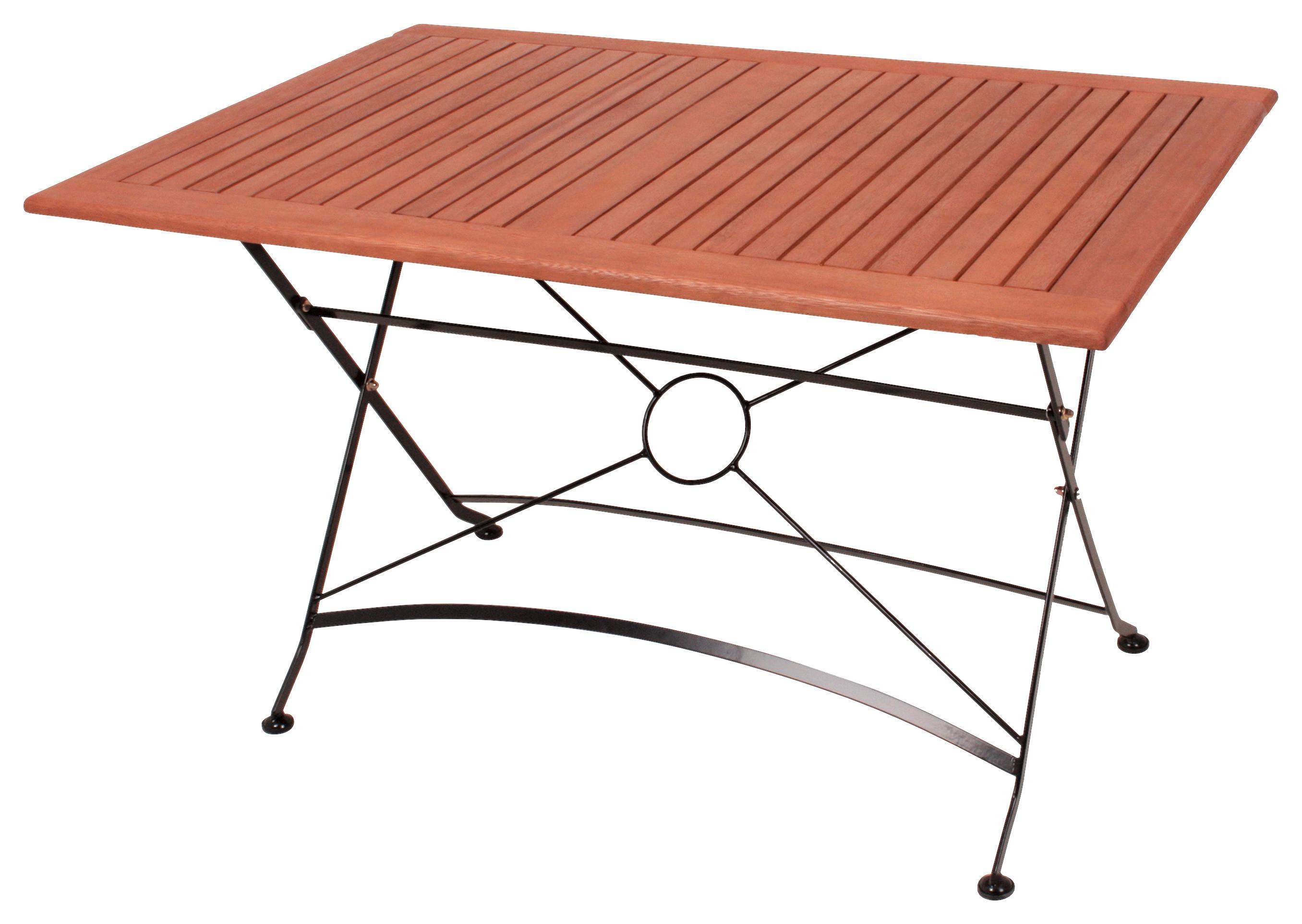 Gartenklapptisch Wien Holz/Schwarz - Schwarz/Braun, MODERN, Holz/Metall (120/80/74cm) - Gardenson