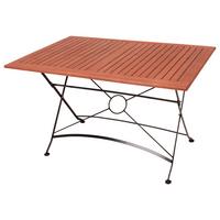 Gartenklapptisch Wien Holz/Schwarz - Schwarz/Braun, MODERN, Holz/Metall (120/80/74cm) - Gardenson