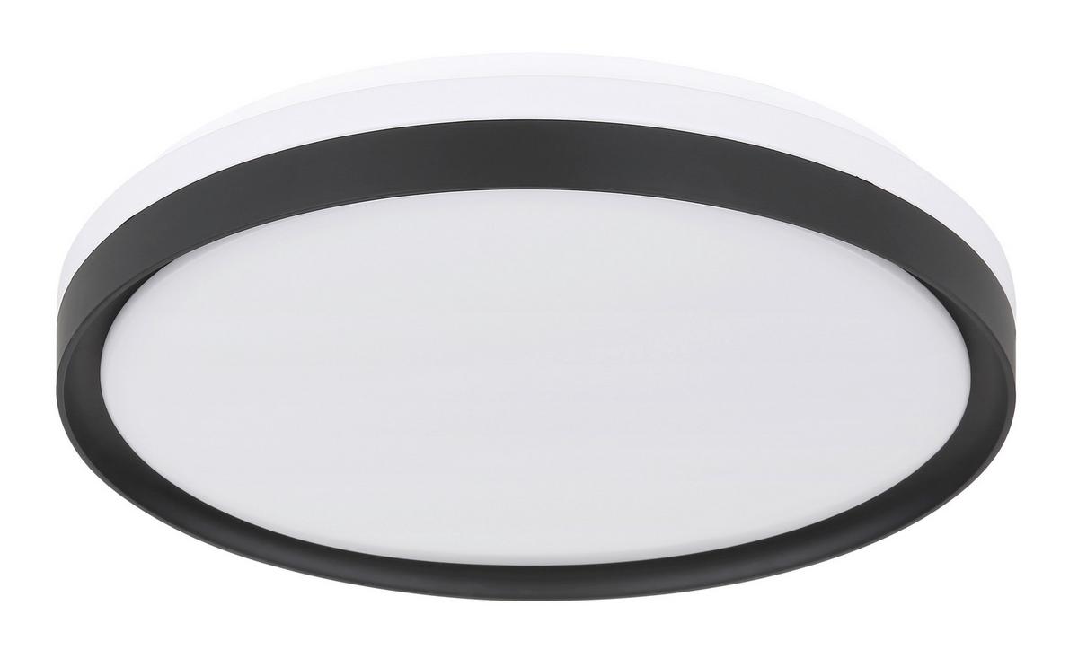 Led Stropna Svjetiljka Opal Crna Boja - bijela/crna, Design, metal/plastika (39/8cm) - Globo