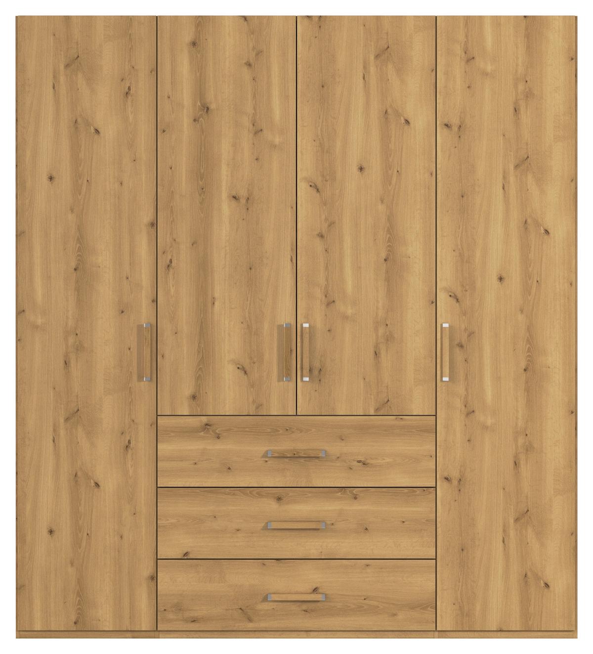 Omara S Klasičnimi Vrati Evelyn, Barva Hrasta - barve hrasta, Design, umetna masa/leseni material (201/223/60cm) - Novel