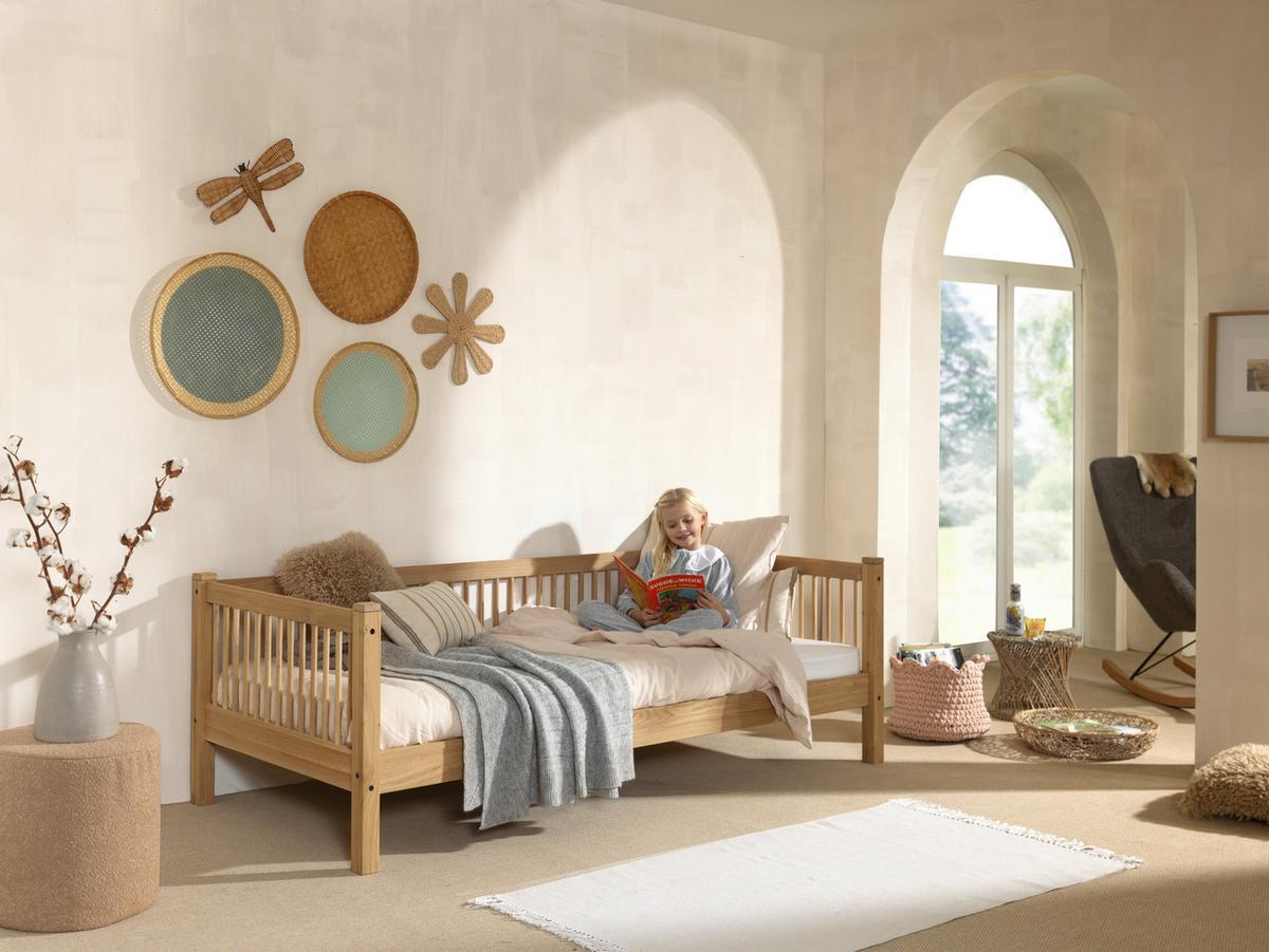 Kinderbett FORREST Naturfarben ca.90x200cm Echtholz Eiche - Naturfarben, MODERN, Holz (90/200cm) - Vipack