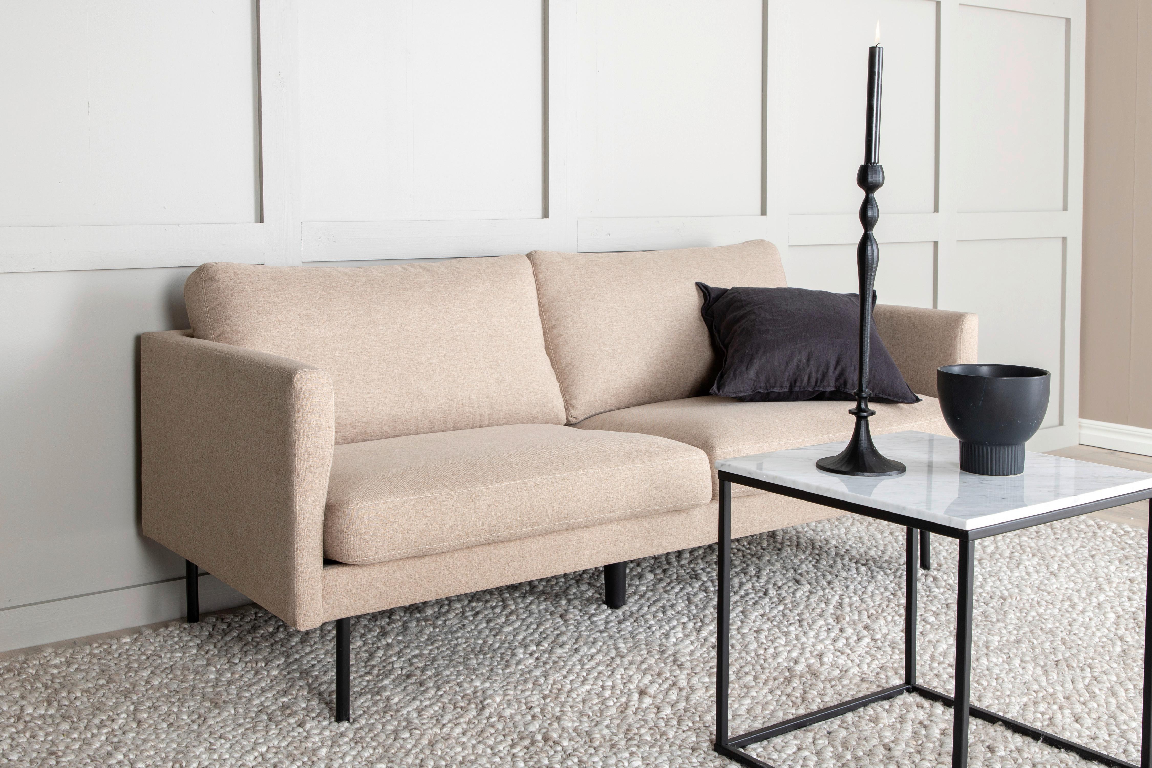 2-SITZER-SOFA ZOOM - Hellbraun/Beige, Design, Textil/Metall (180/78/80cm) - Livetastic