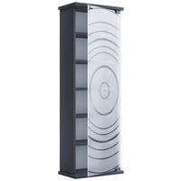 Regal Tilano M, Antracit - antracit, Design, steklo/leseni material (31/92/18cm) - MID.YOU