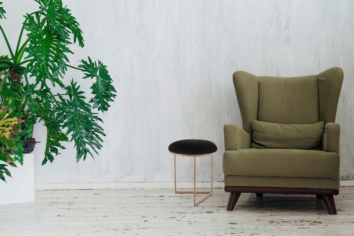 HOCKER WYNONA 325 - Roségold/Schwarz, Design, Textil/Metall (40/49cm) - Kayoom