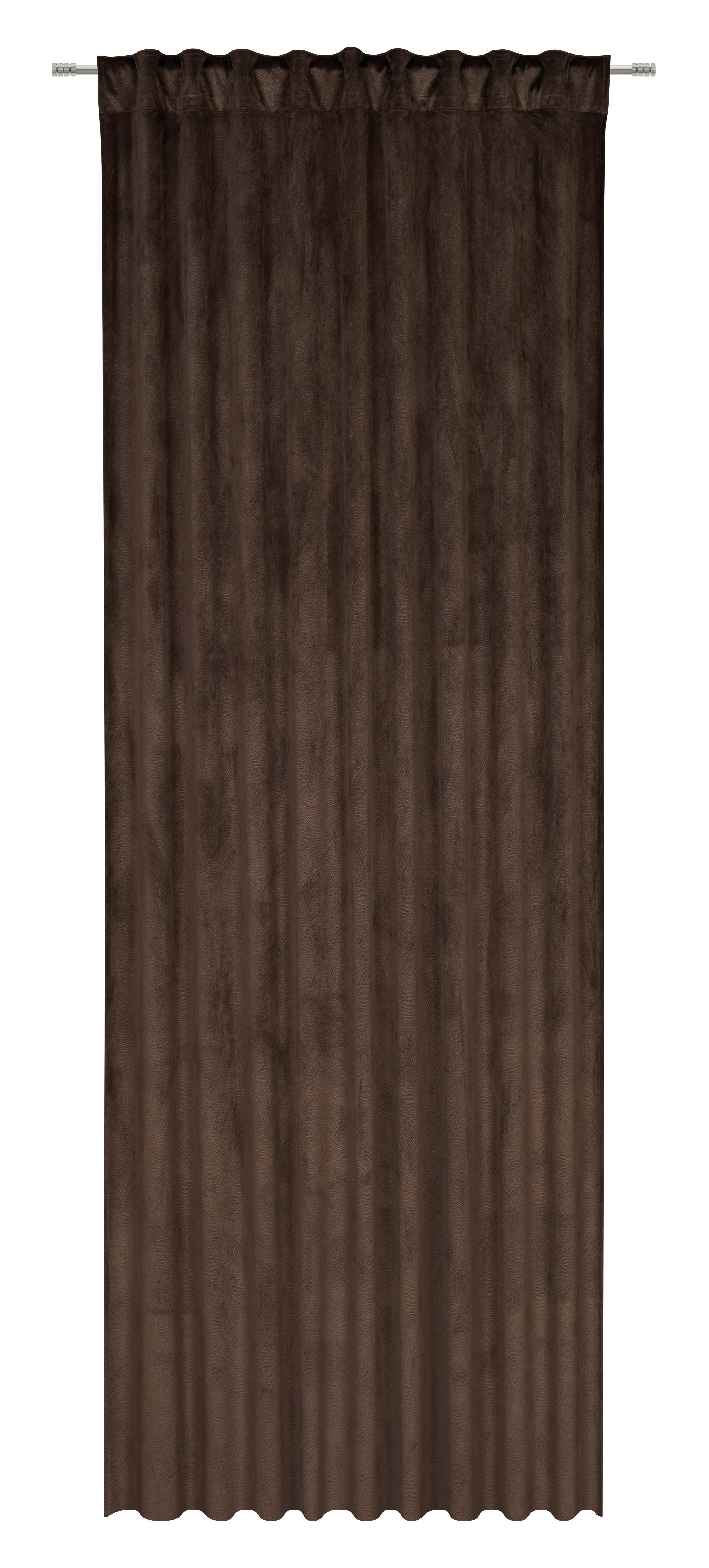 Fertigvorhang Bianca Braun Samtoptik ca. 140x245cm - Braun, KONVENTIONELL, Textil (140/245cm) - Modern Living