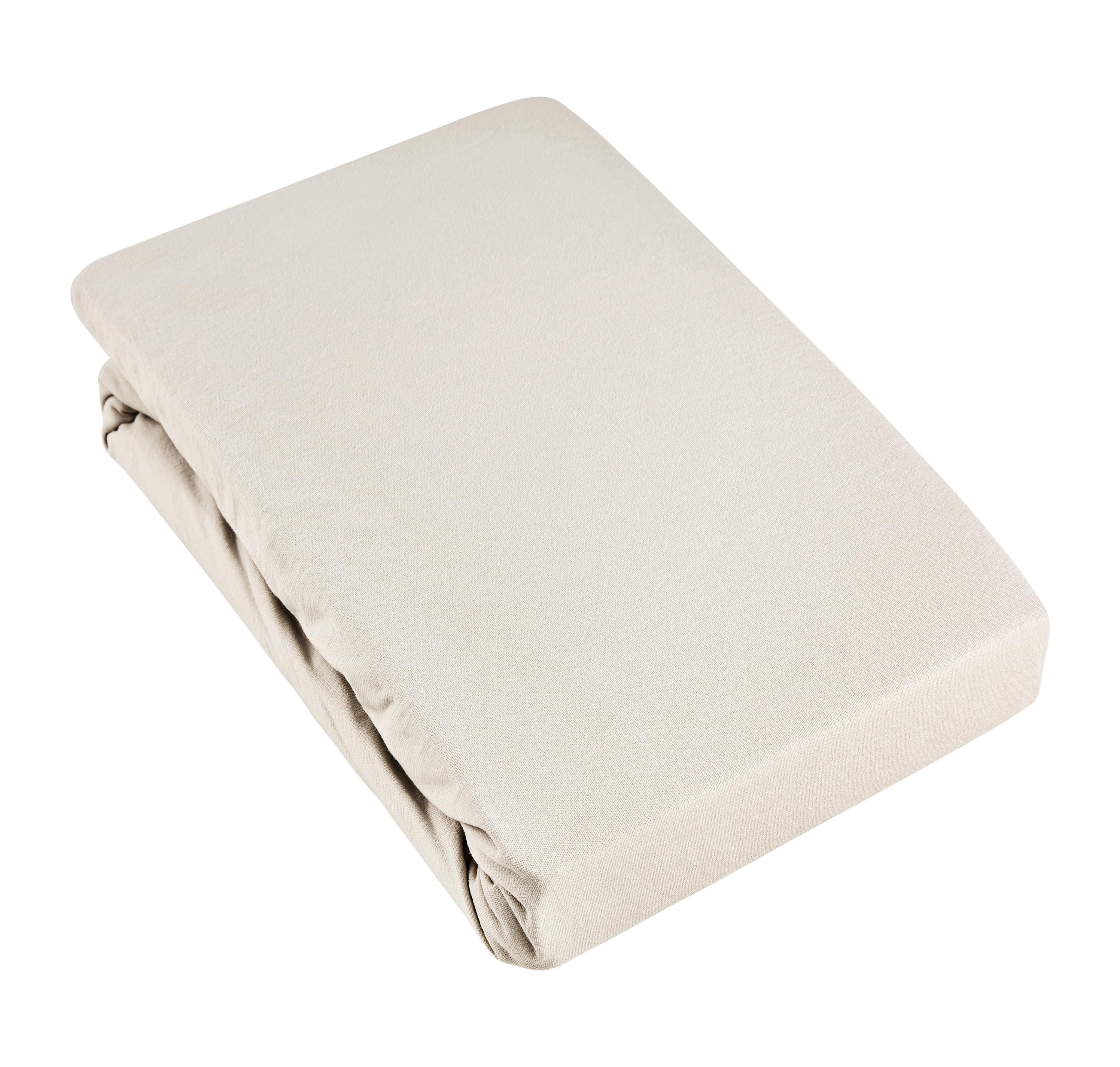Spannbetttuch Basic Beige ca. 180-200x200cm - Beige, MODERN, Textil (180-200/200cm) - Modern Living