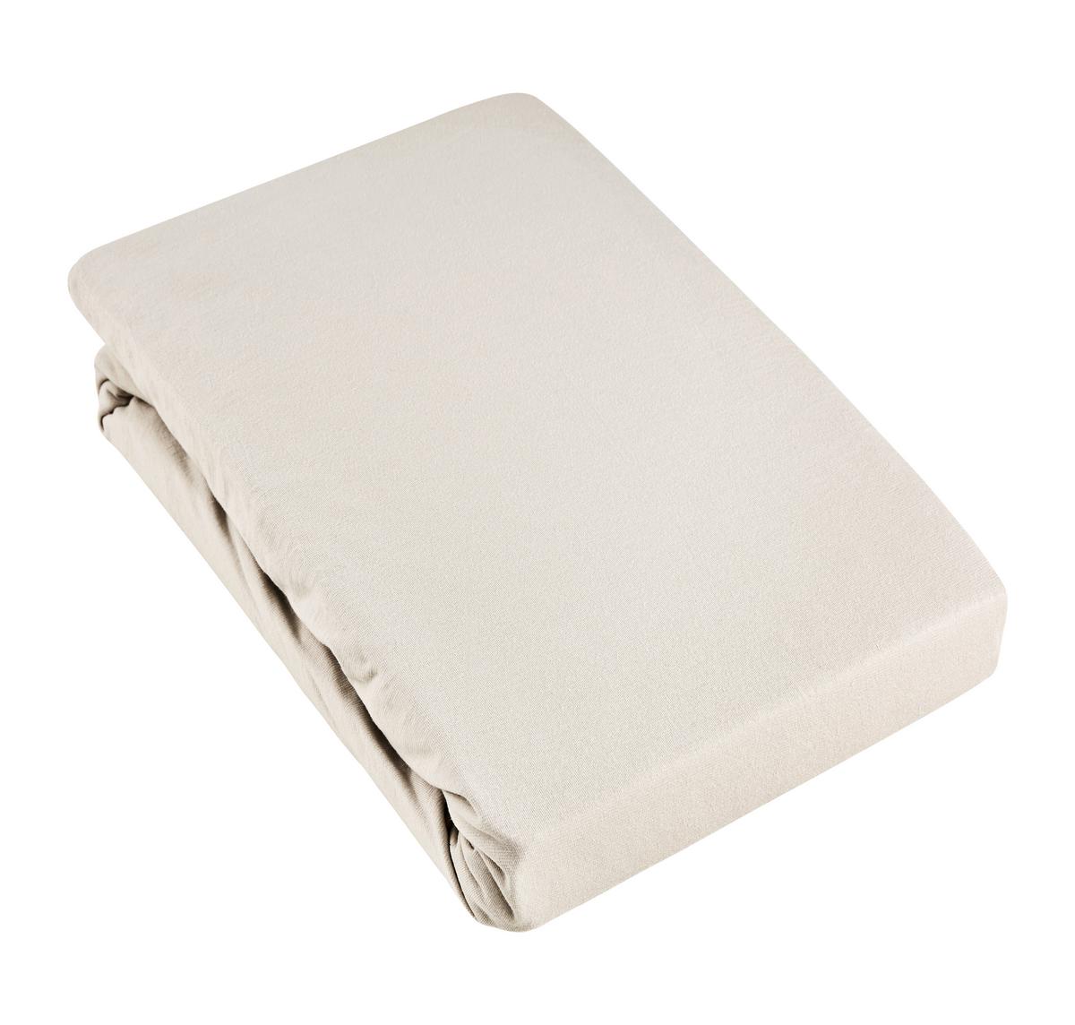 Spannbetttuch Basic Beige ca. 180-200x200cm - Beige, MODERN, Textil (180-200/200cm) - Modern Living