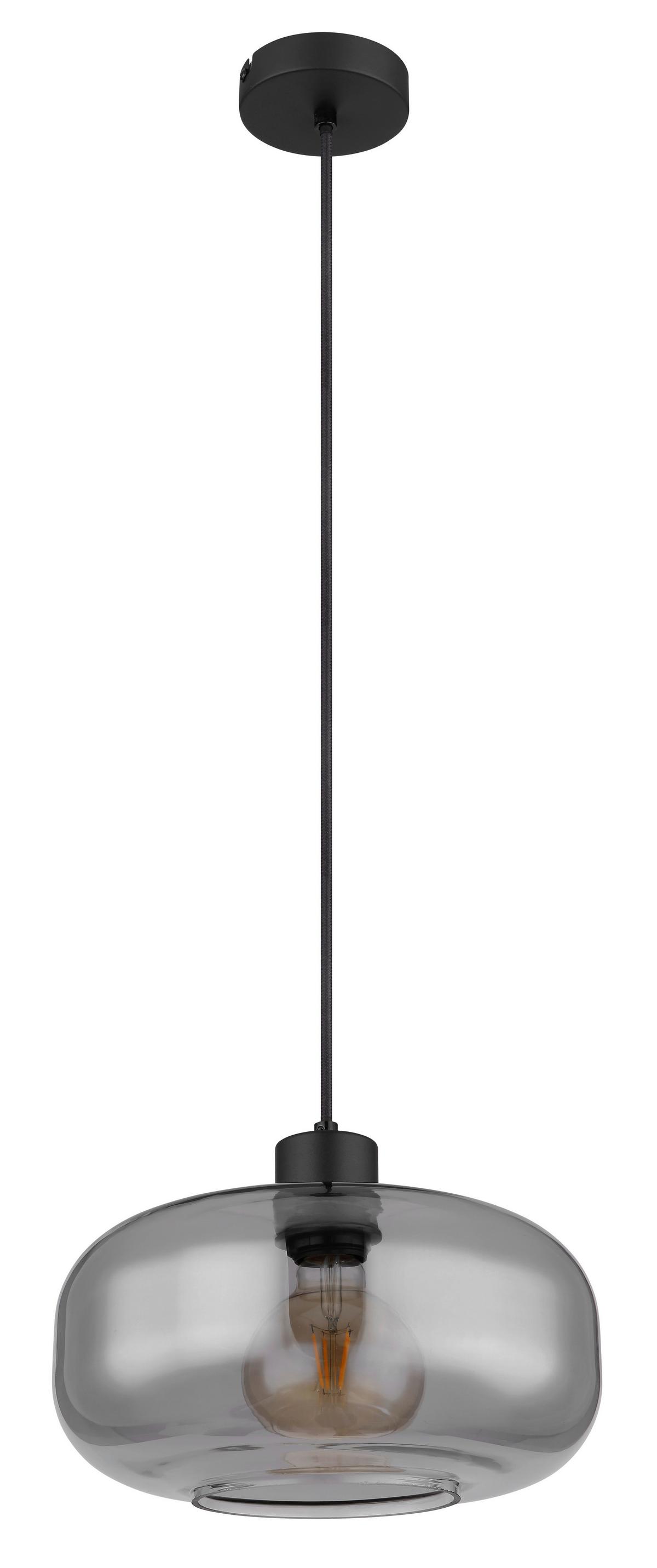 Hängeleuchte Giuseppe Schwarz max. 40 Watt - Schwarz, Basics, Glas/Metall (28/120cm) - Globo