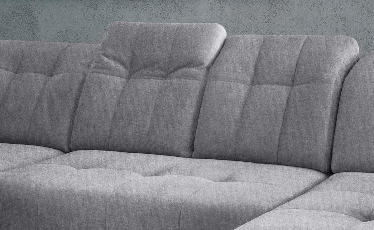 WOHNLANDSCHAFT SANO - Hellgrau/Schwarz, MODERN, Textil/Metall (200/337/180cm) - Livetastic