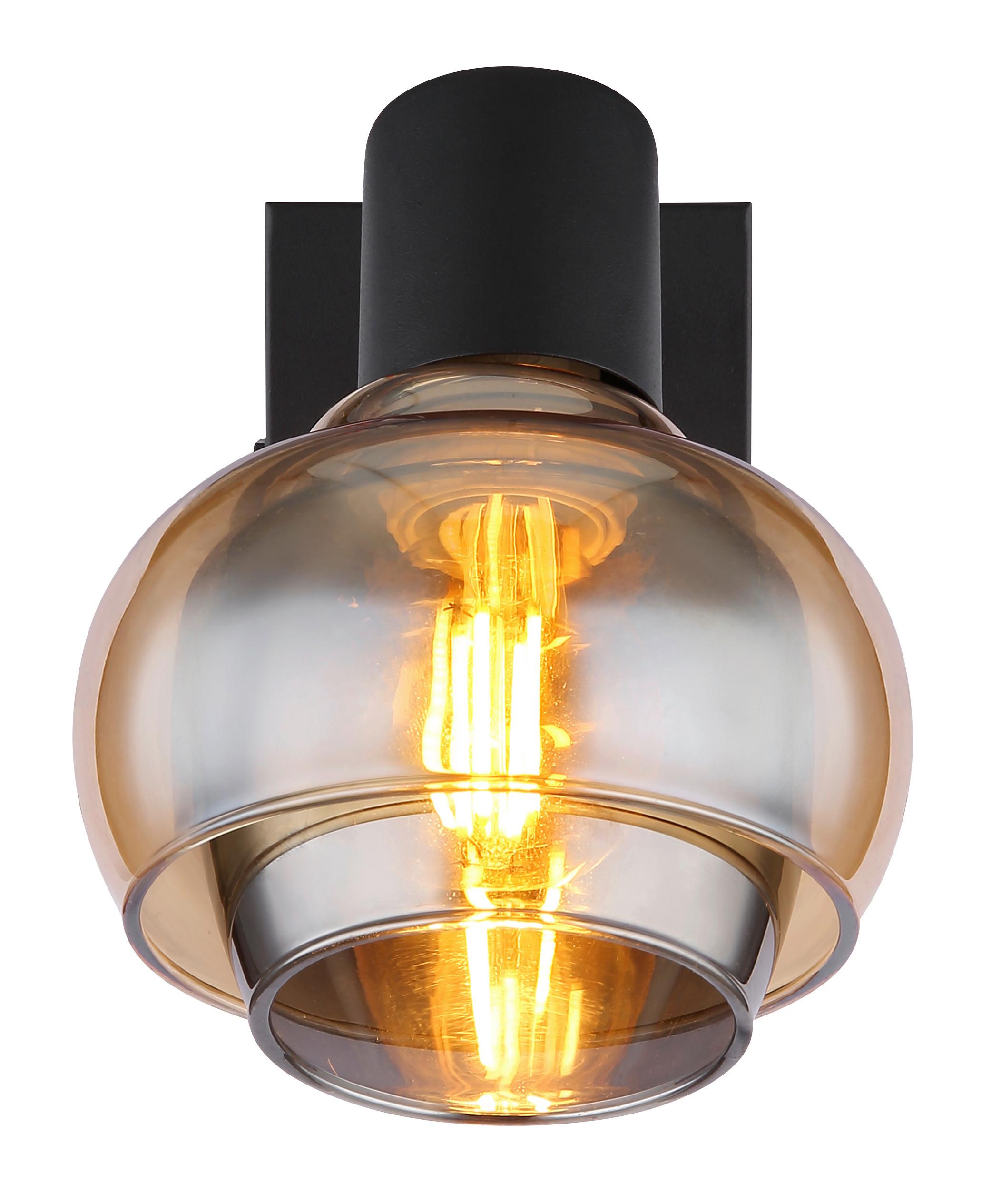 Reflektor Tokki - črna, Basics, kovina/steklo (10,5/13,5/12,5cm) - Globo