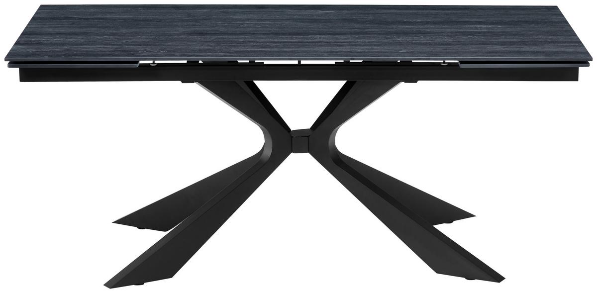 Raztegljiva Miza Hamar, Črna, 180-260x90 - črna, Moderno, kamen/kovina (180-260/90/76cm) - P & B