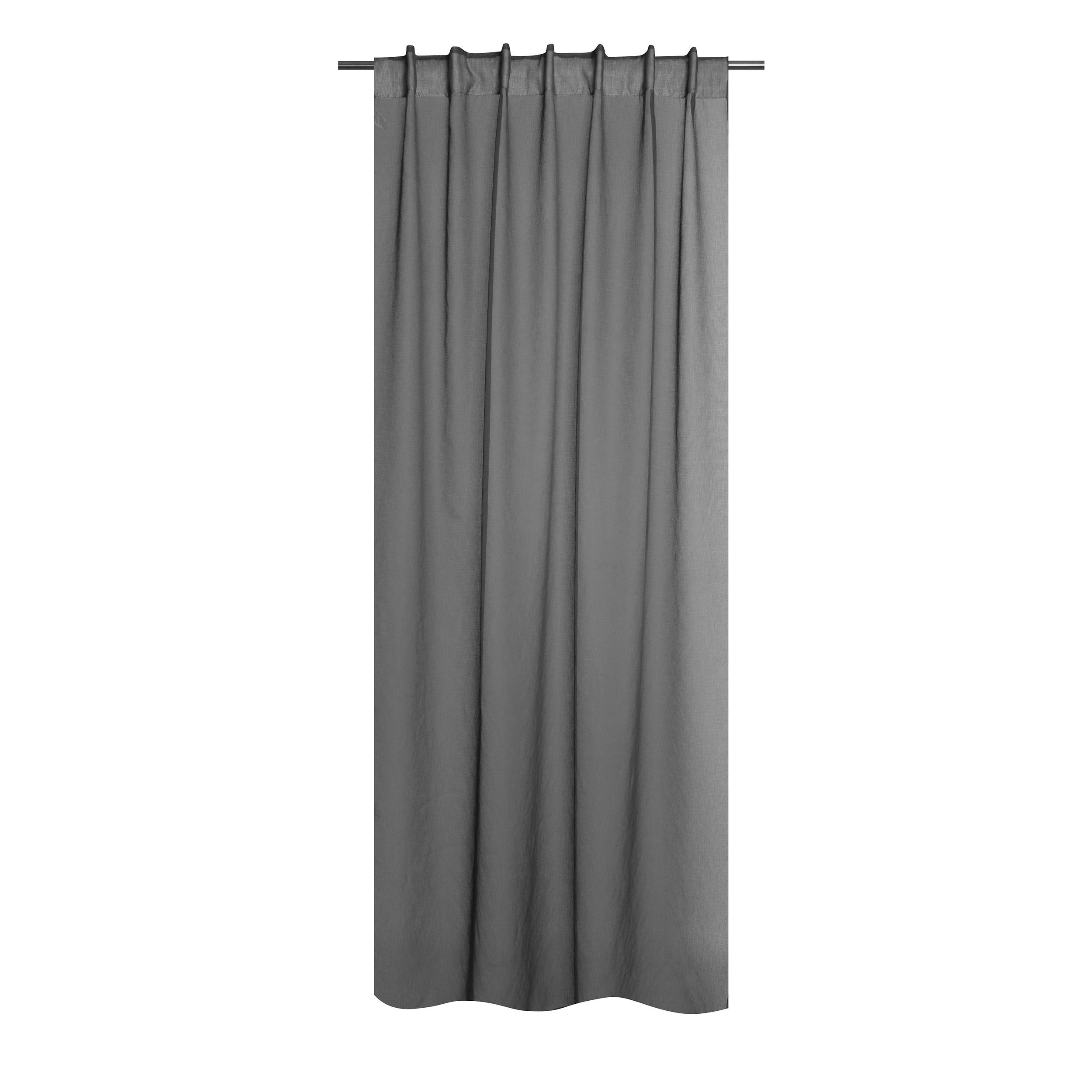 ZASŁONA GOTOWA 0160815 3 IN 1 LIM-HOME GRIS - ciemnoszary, Basics, tkanina (140/240cm)