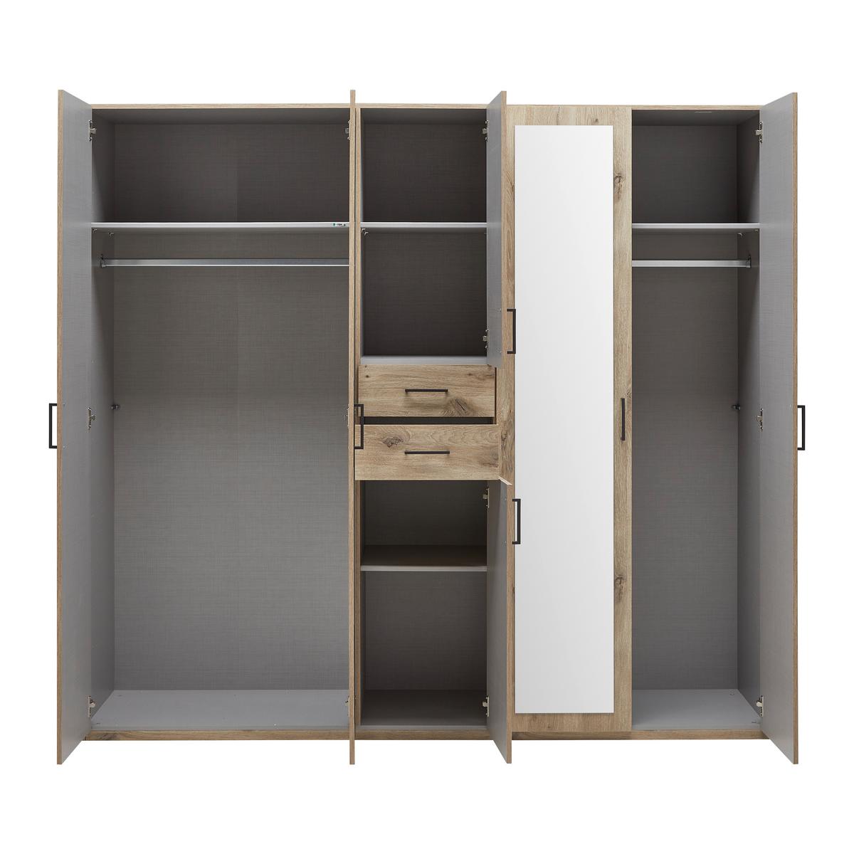 Dulap Dillingen DILLINGEN -EXKLUSIV- - culoare lemn stejar, Konventionell, sticlă/material pe bază de lemn (225/208/58cm) - Mömax