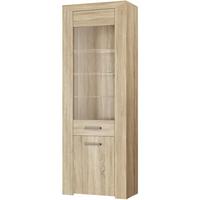 Vitrină LORENZO - stejar Sonoma, sticlă/material pe bază de lemn (69,6/197,2/38cm) - Modern Living