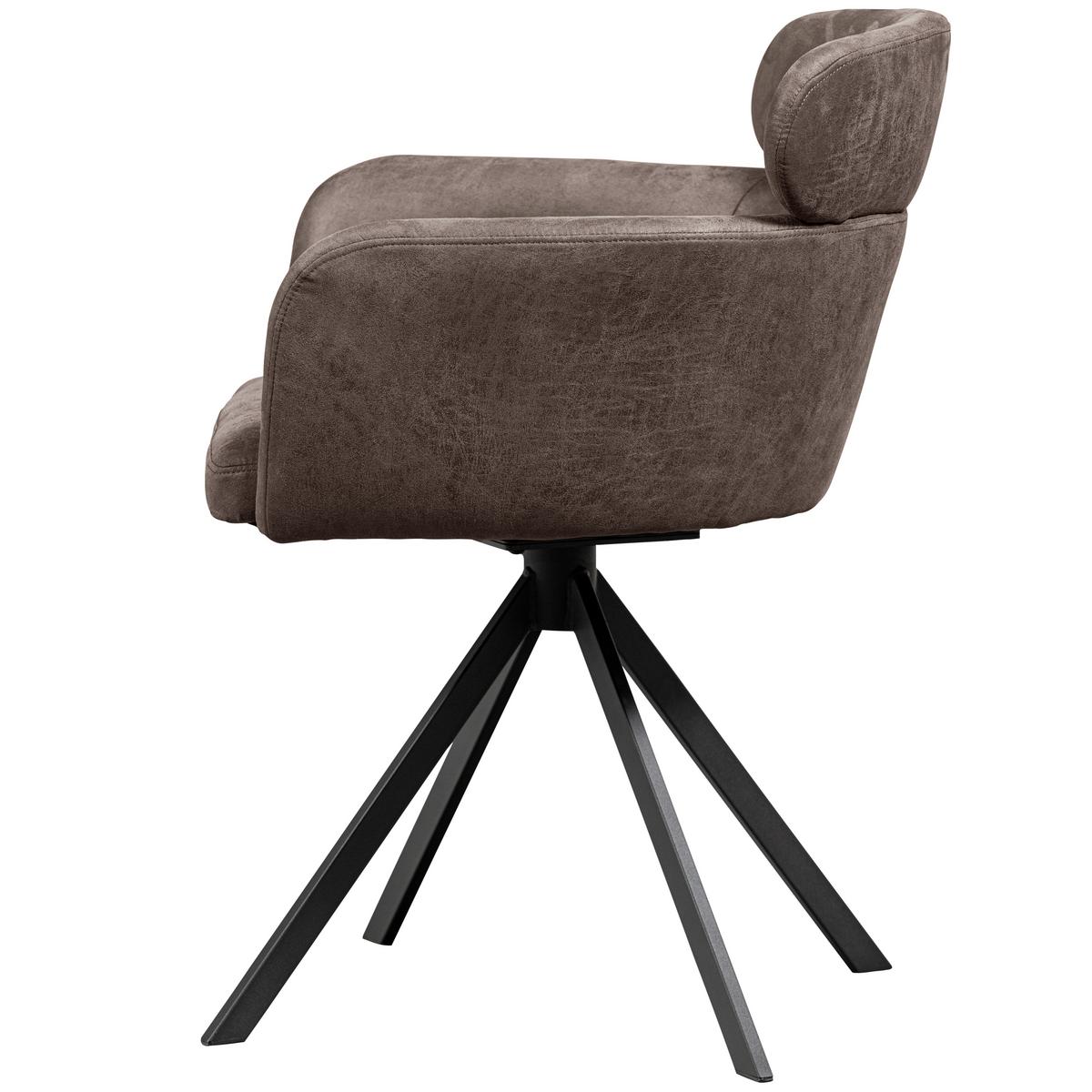 Armlehnstuhl-Set Fenne Grau/Schwarz B: 58cm - Schwarz/Grau, MODERN, Textil/Metall (58/80/60cm) - Livetastic
