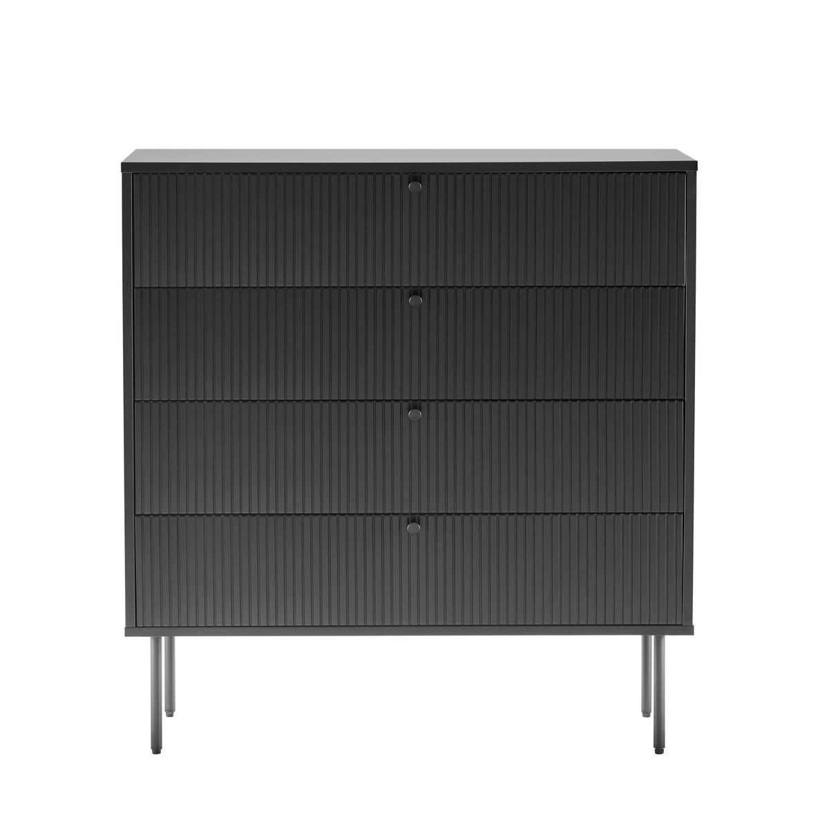 Komoda Karby, Črna - črna, Moderno, kovina/leseni material (90/95/40cm) - MID.YOU