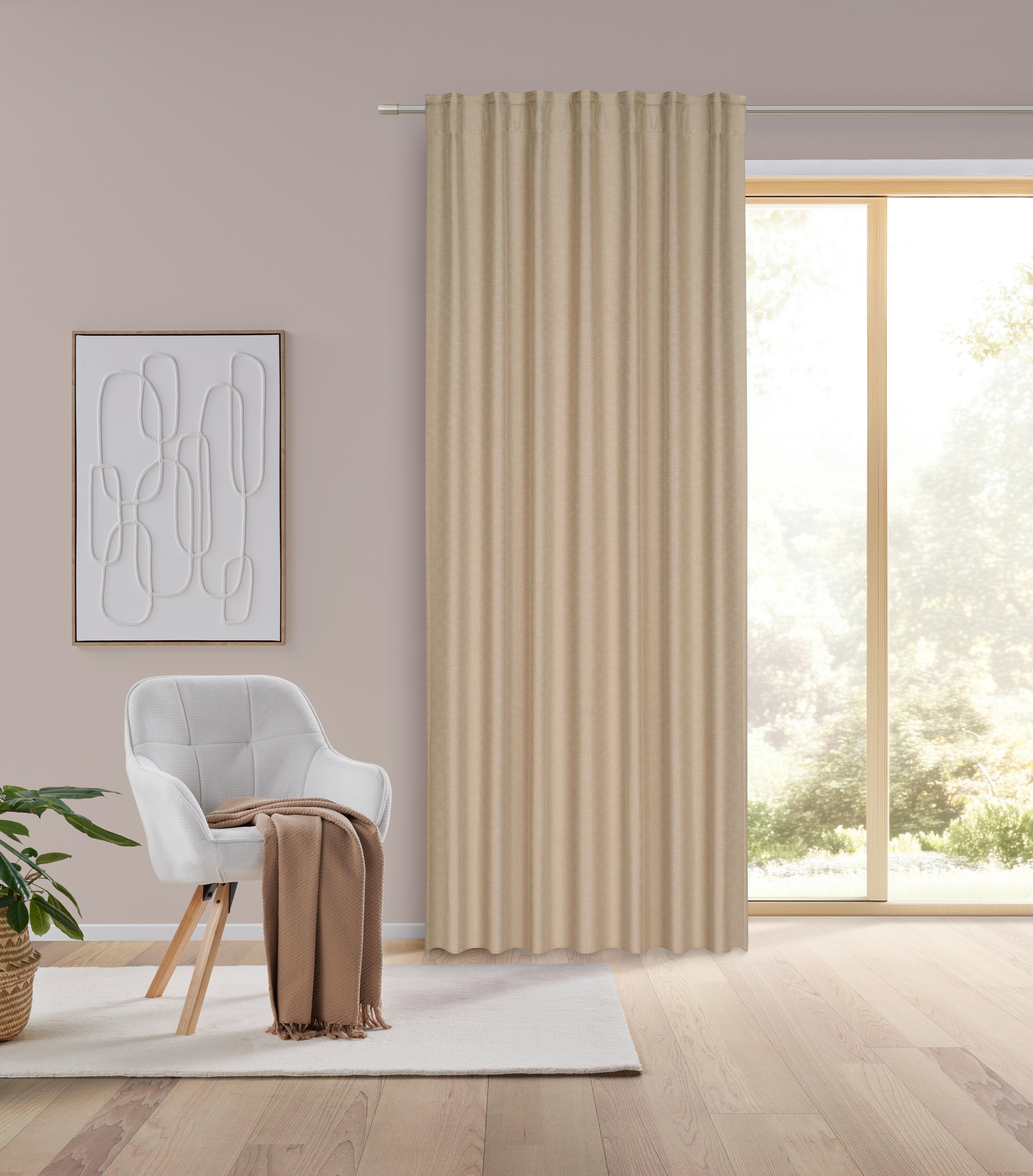 SOLSKYDDSGARDIN ANTON - beige, textil (135/255cm) - Mömax