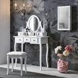 Tabure Sara - bela, Moderno, leseni material/tekstil (35/45/28cm) - Modern Living